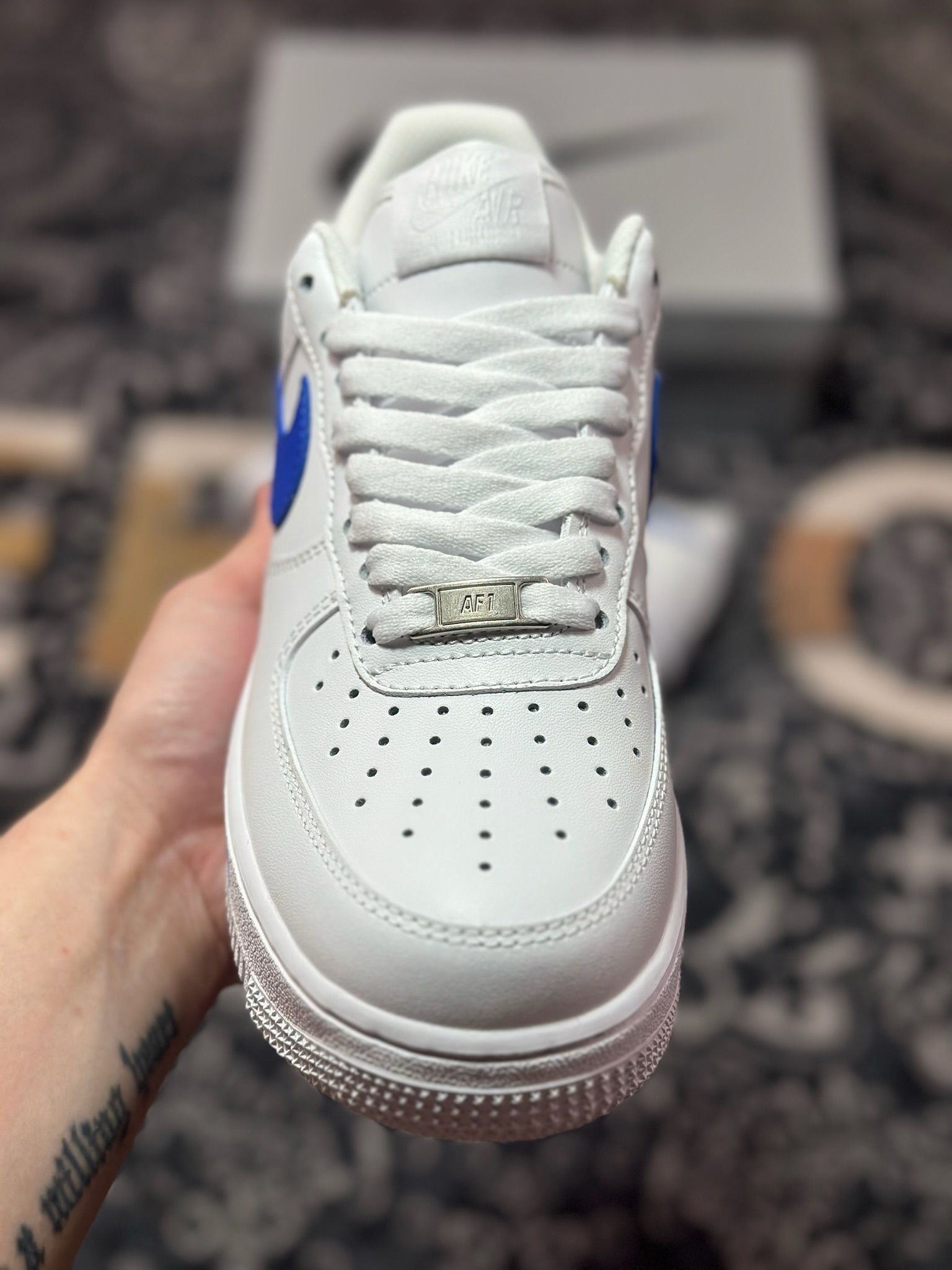 【定制球鞋】Air Force 1 Low 海洋之心 白蓝 经典休闲运动板鞋 ZH0316-076