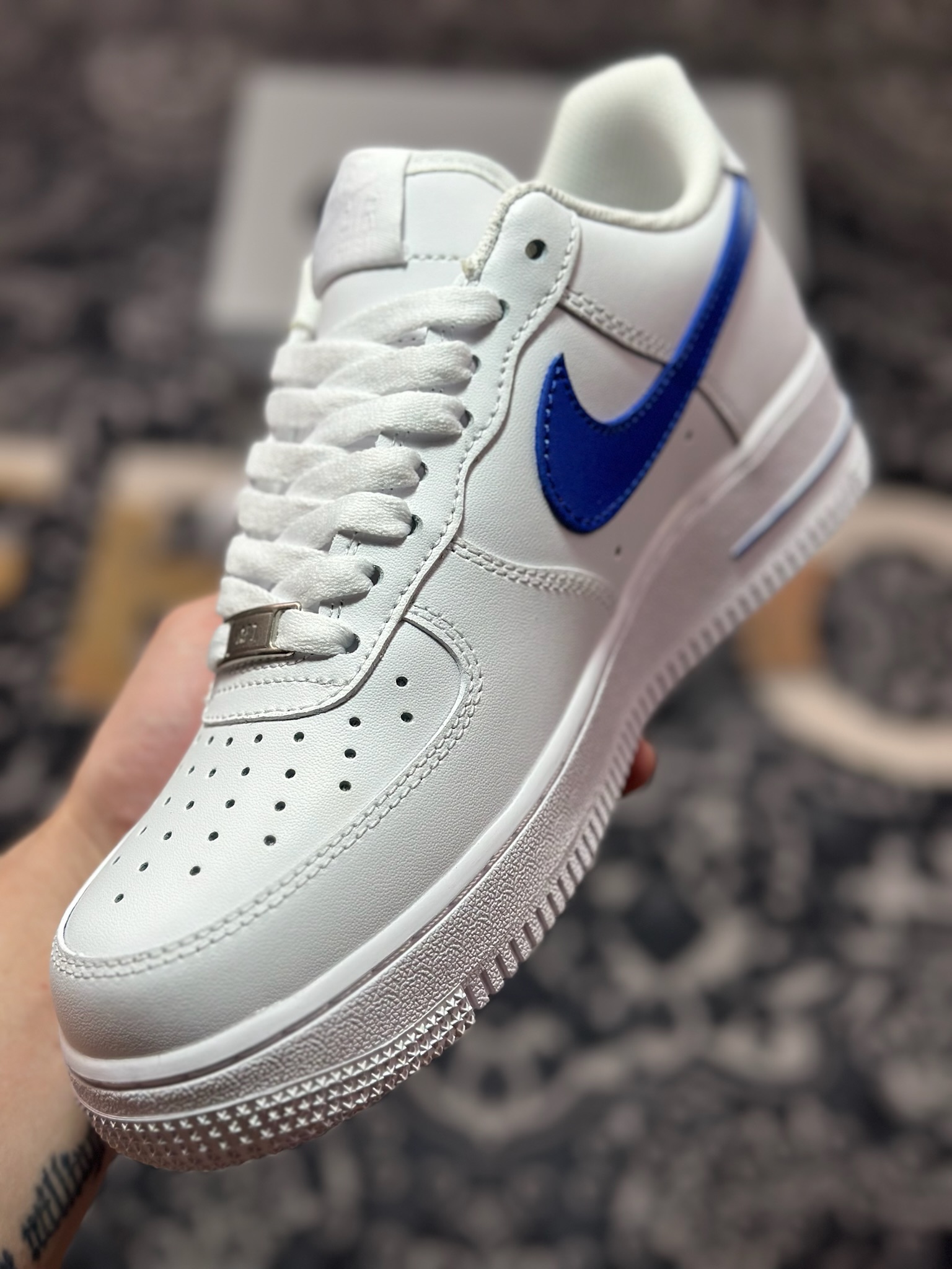 【定制球鞋】Air Force 1 Low 海洋之心 白蓝 经典休闲运动板鞋 ZH0316-076