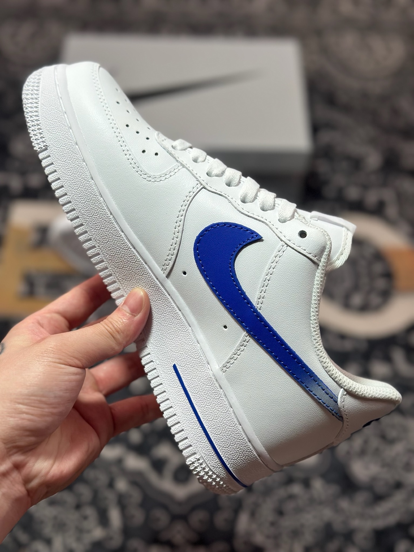 【定制球鞋】Air Force 1 Low 海洋之心 白蓝 经典休闲运动板鞋 ZH0316-076