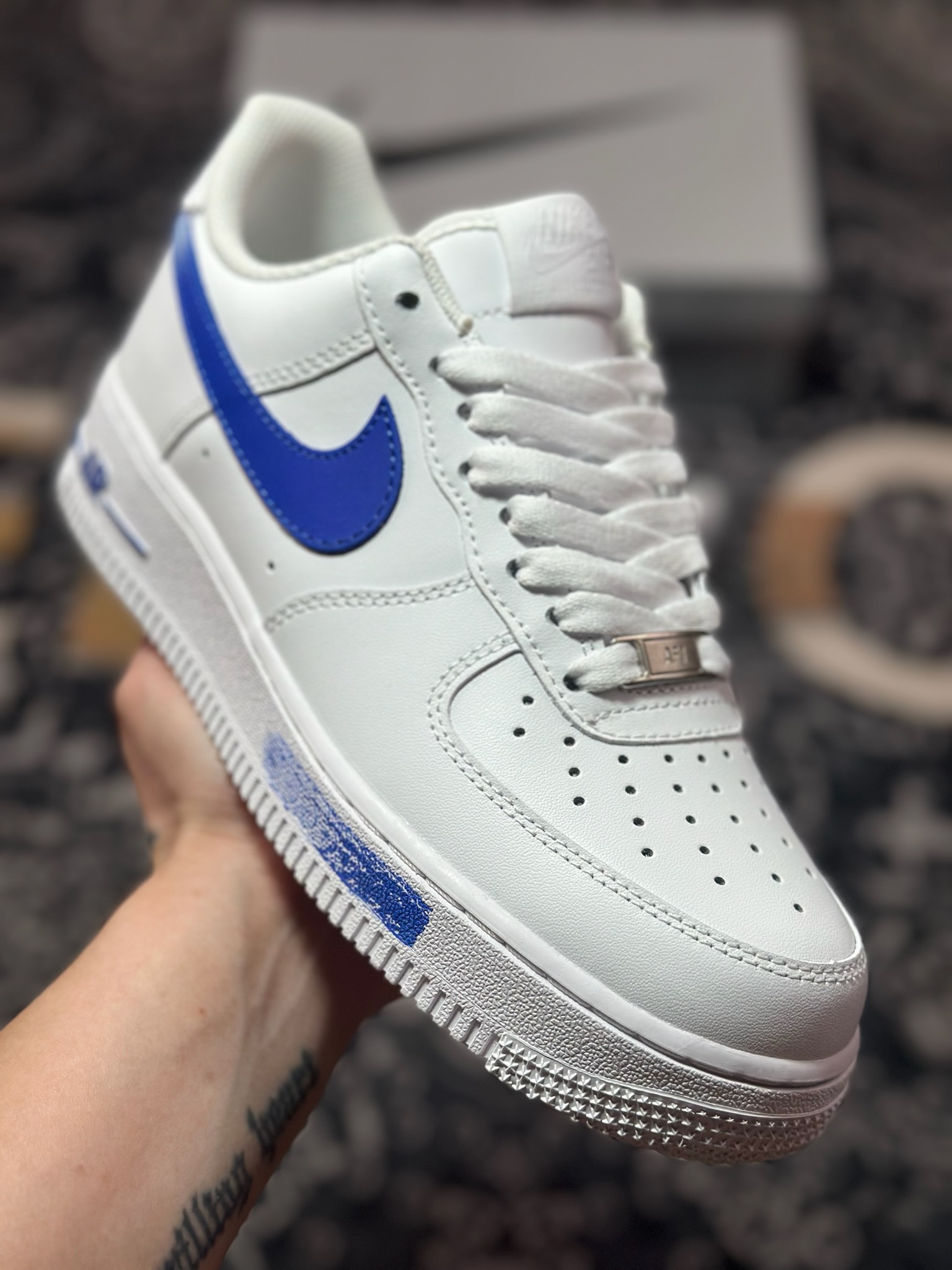 【定制球鞋】Air Force 1 Low 海洋之心 白蓝 经典休闲运动板鞋 ZH0316-076