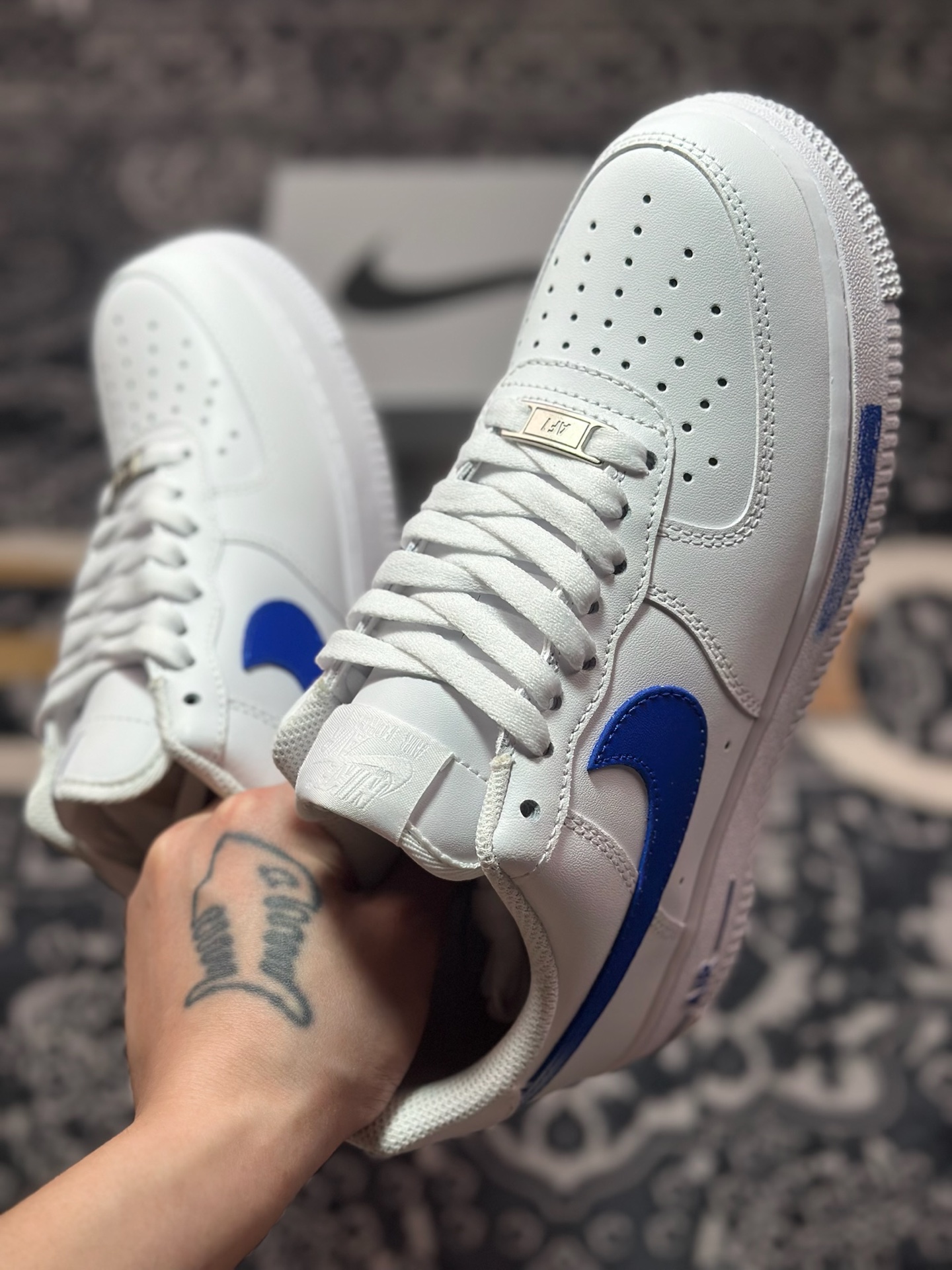 【定制球鞋】Air Force 1 Low 海洋之心 白蓝 经典休闲运动板鞋 ZH0316-076