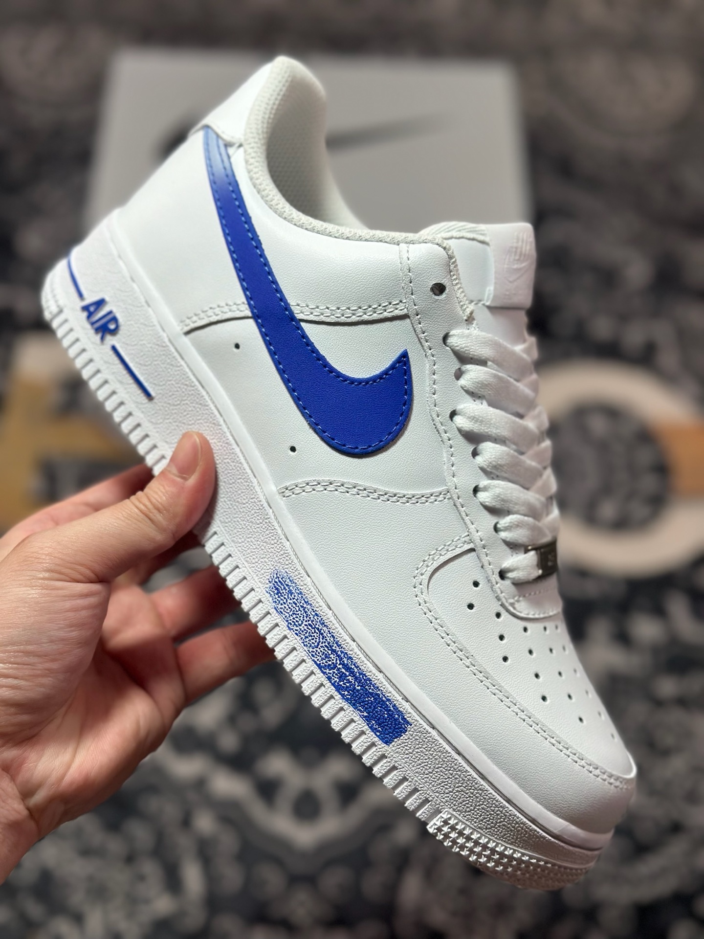 【定制球鞋】Air Force 1 Low 海洋之心 白蓝 经典休闲运动板鞋 ZH0316-076