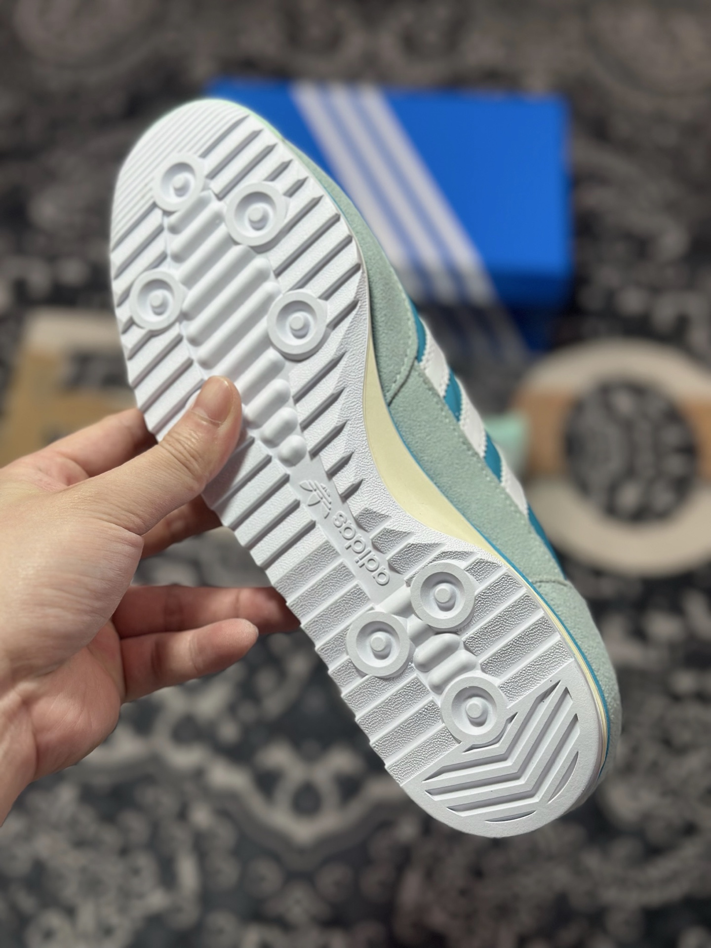 AD Originals SL 72 蓝绿色 经典复古轻便休闲运动慢跑鞋 JI0199