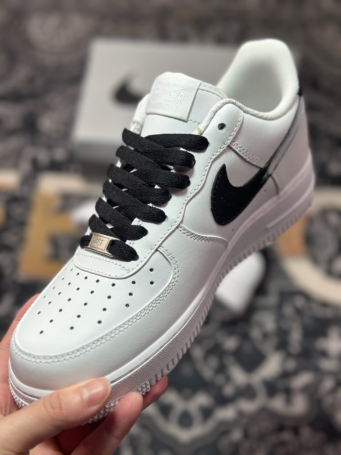 耐克Nike Air Force 1'07 Low空军一号低帮经典百搭休闲运动板鞋“皮革白黑” ZH0316-078