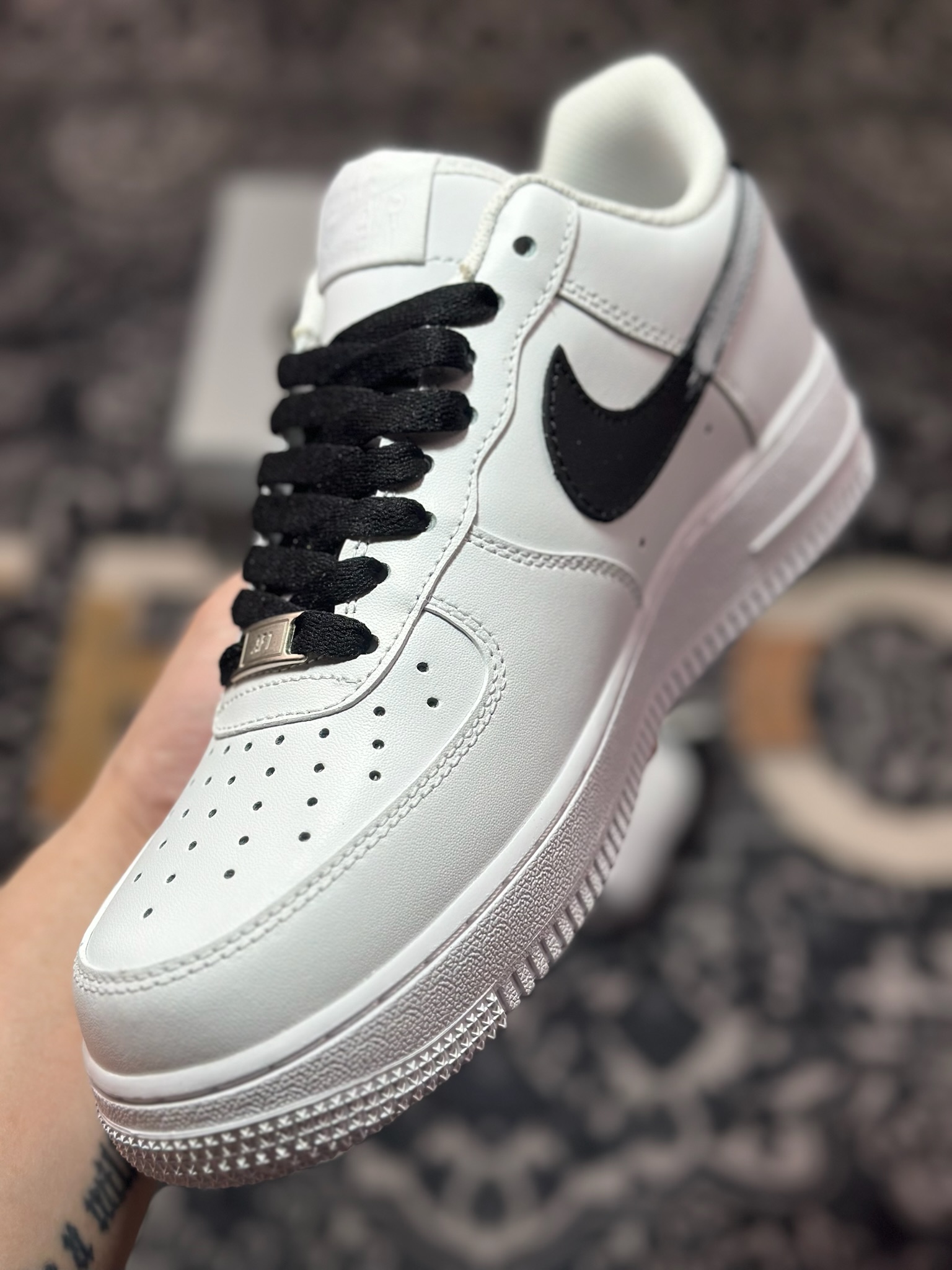 耐克Nike Air Force 1'07 Low空军一号低帮经典百搭休闲运动板鞋“皮革白黑” ZH0316-078