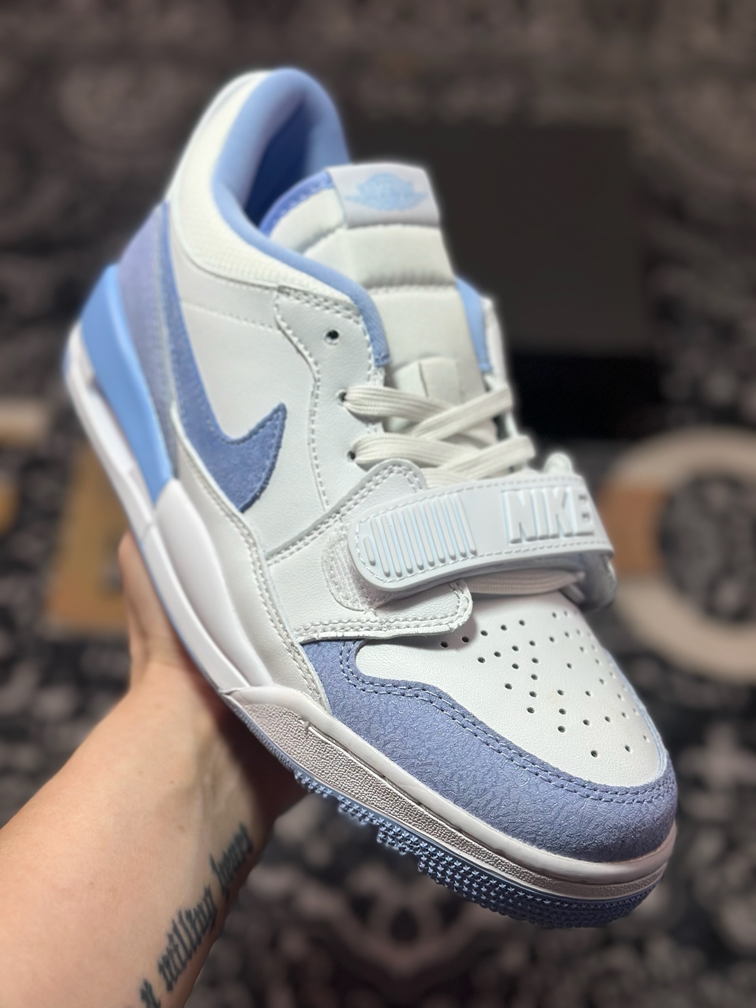 耐克Nike Air Jordan Legacy 312 Low”White /Blue”乔丹最强三合一混合版本低帮文化休闲运动篮球鞋“皮革白天蓝” FQ7827-104