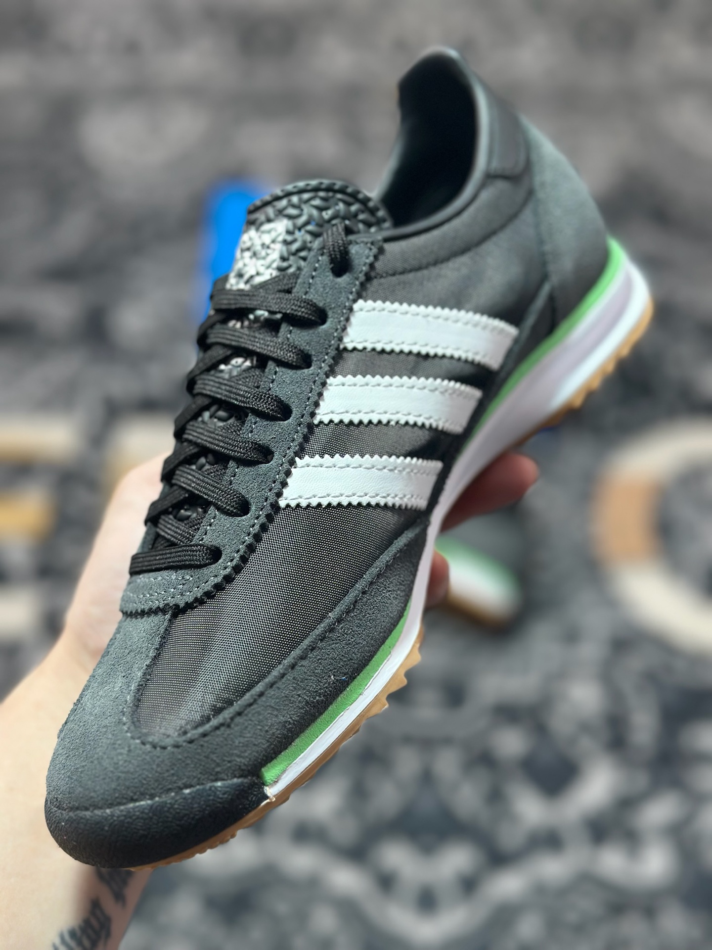 AD Originals SL 72 黑白灰 经典复古轻便休闲运动慢跑鞋 JH7390