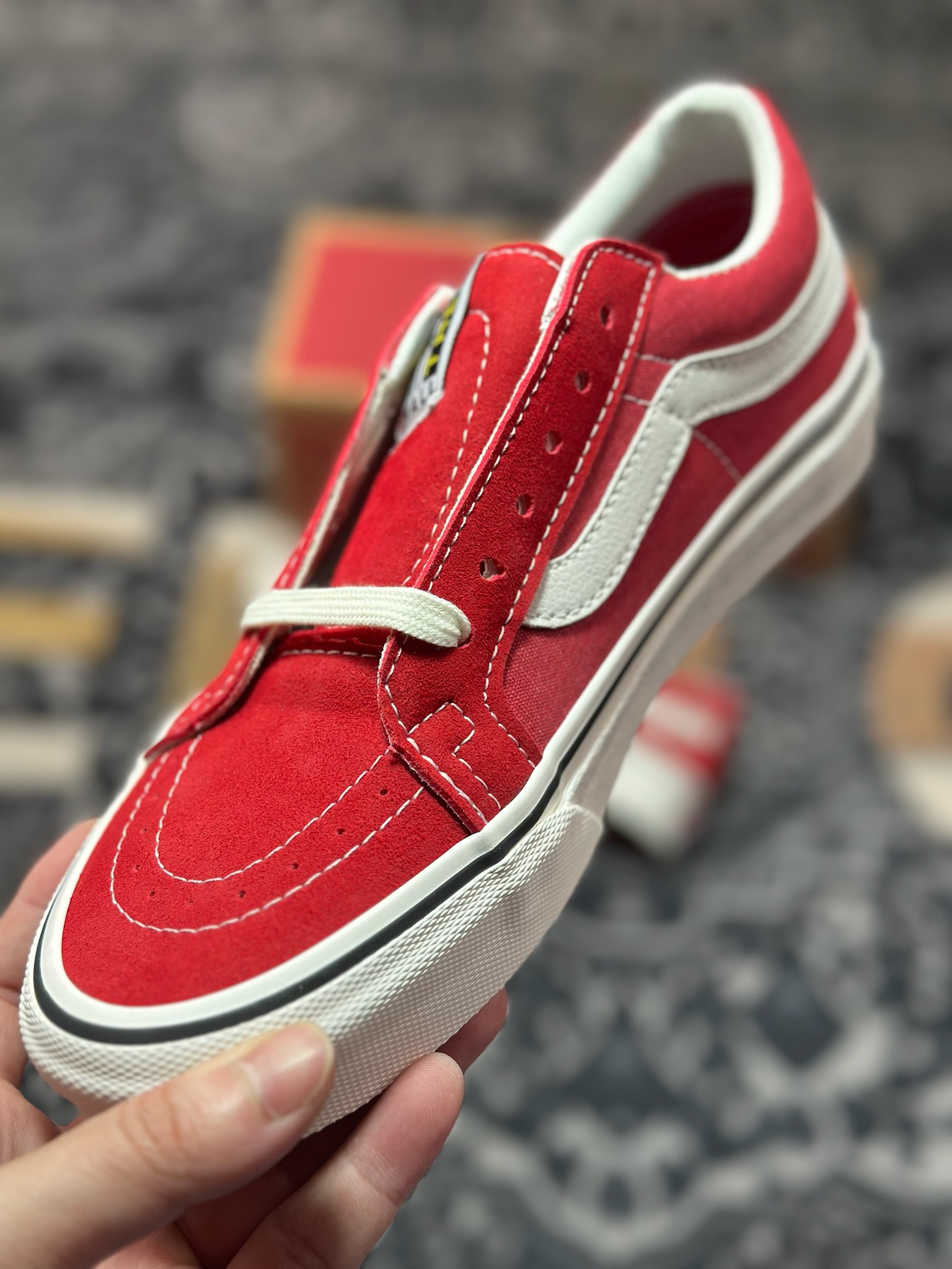 Vans SK8-Low 红白 全新一代 低帮硫化帆布鞋 VN0A4UWIXGJ