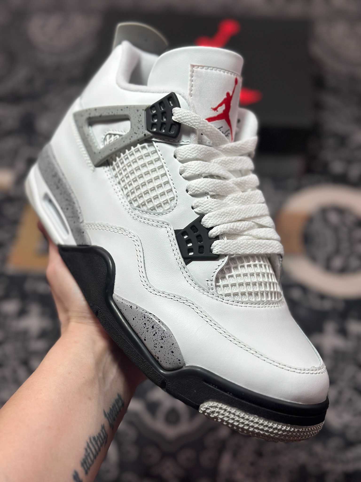 C9450 优选 原装级别 Air Jordan 4 OG ”White Cement ” 白水泥 FV5029-100