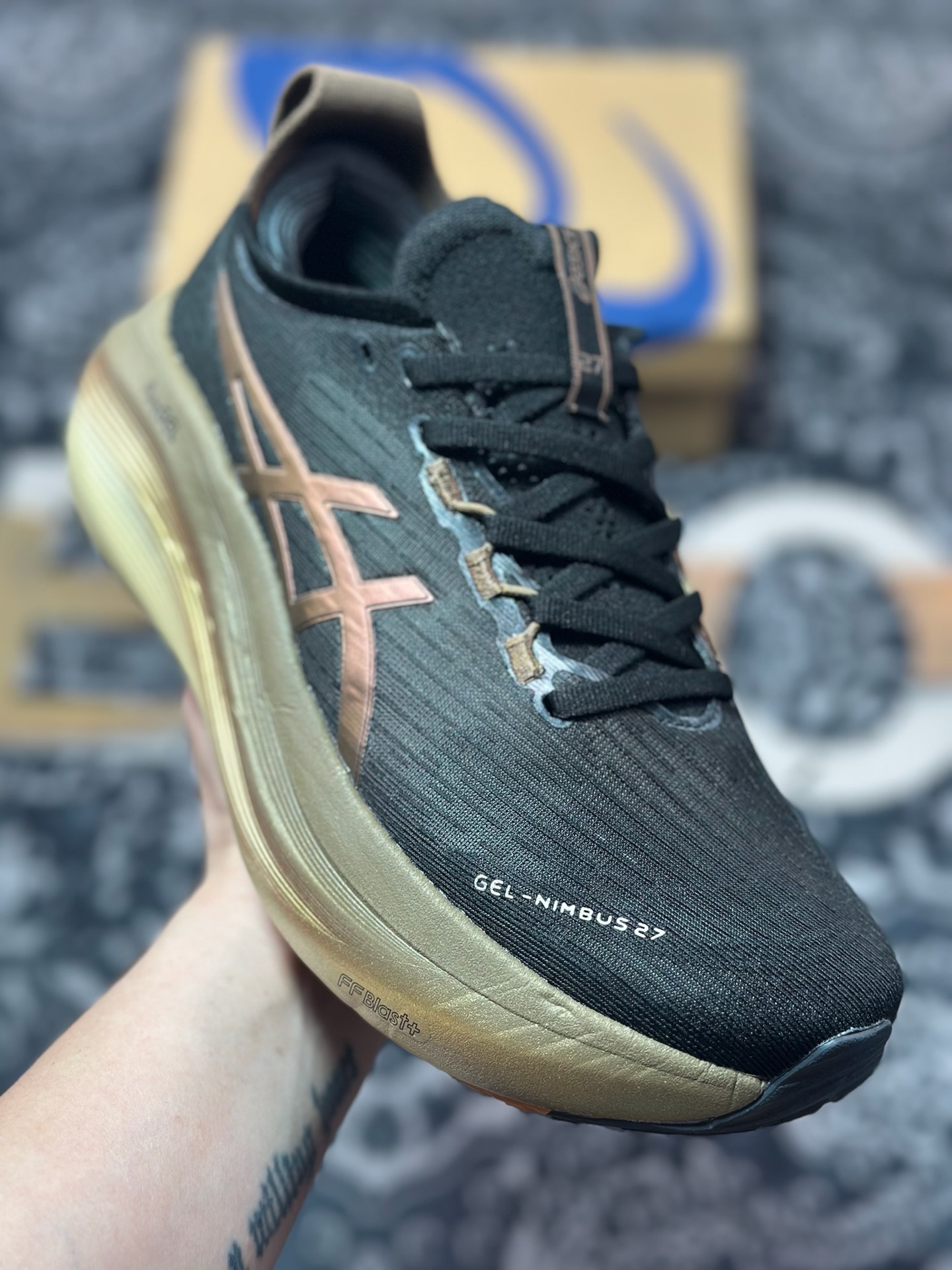 A7200 原装级别 Asics Gel-Nimbus 27 黑金 亚瑟士27代舒适轻盈休闲跑步鞋
