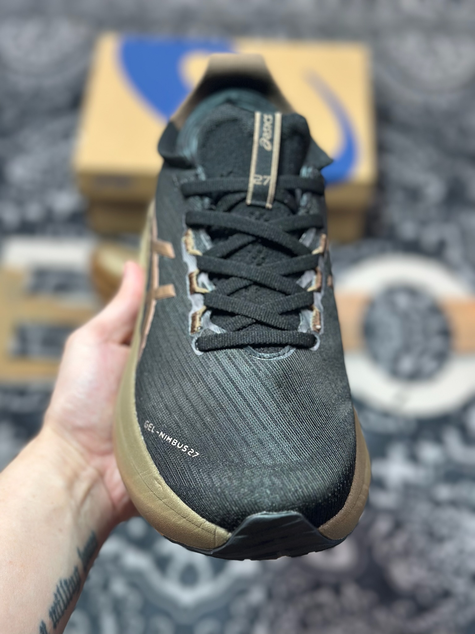 A7200 原装级别 Asics Gel-Nimbus 27 黑金 亚瑟士27代舒适轻盈休闲跑步鞋