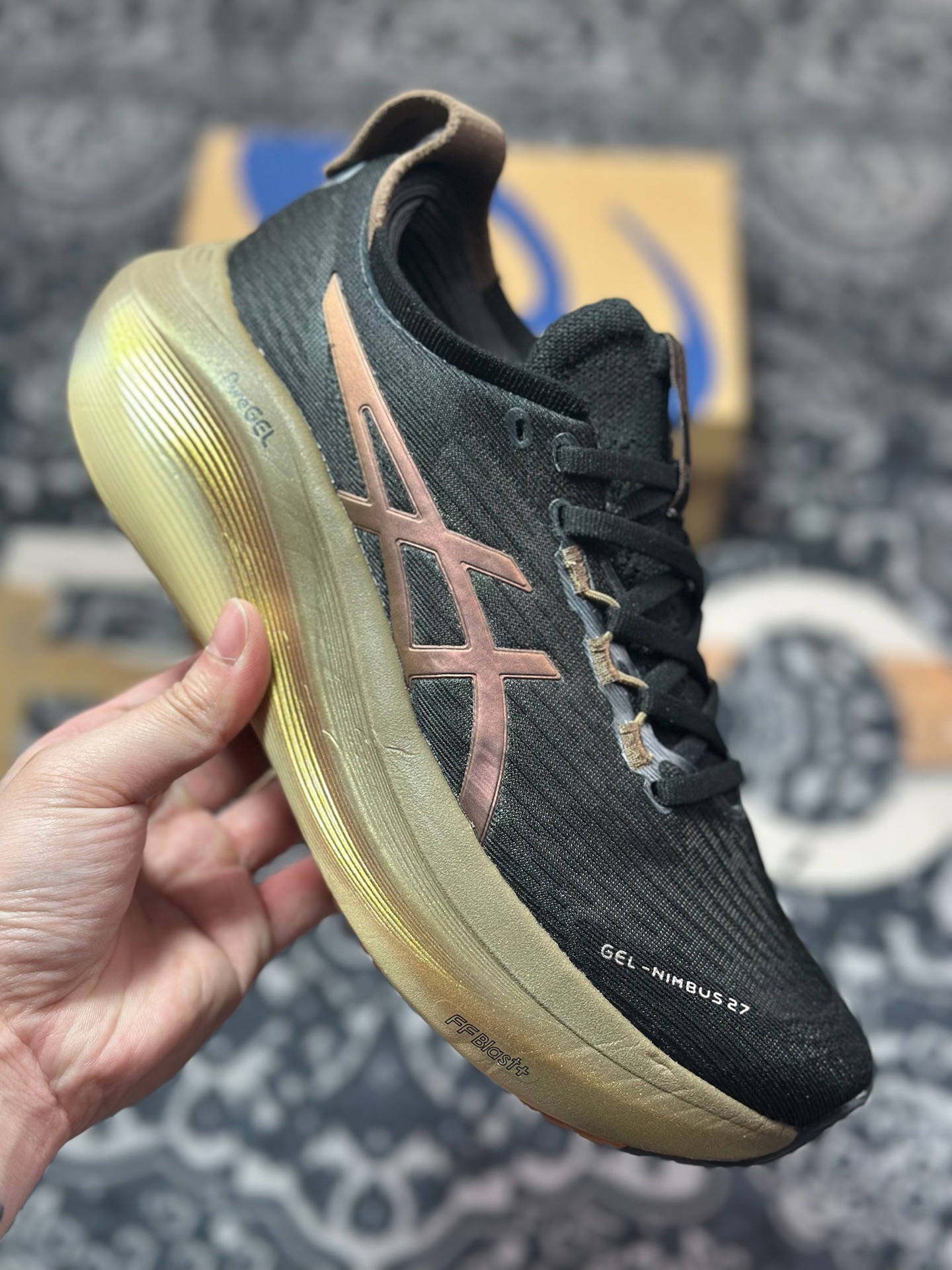 A7200 原装级别 Asics Gel-Nimbus 27 黑金 亚瑟士27代舒适轻盈休闲跑步鞋