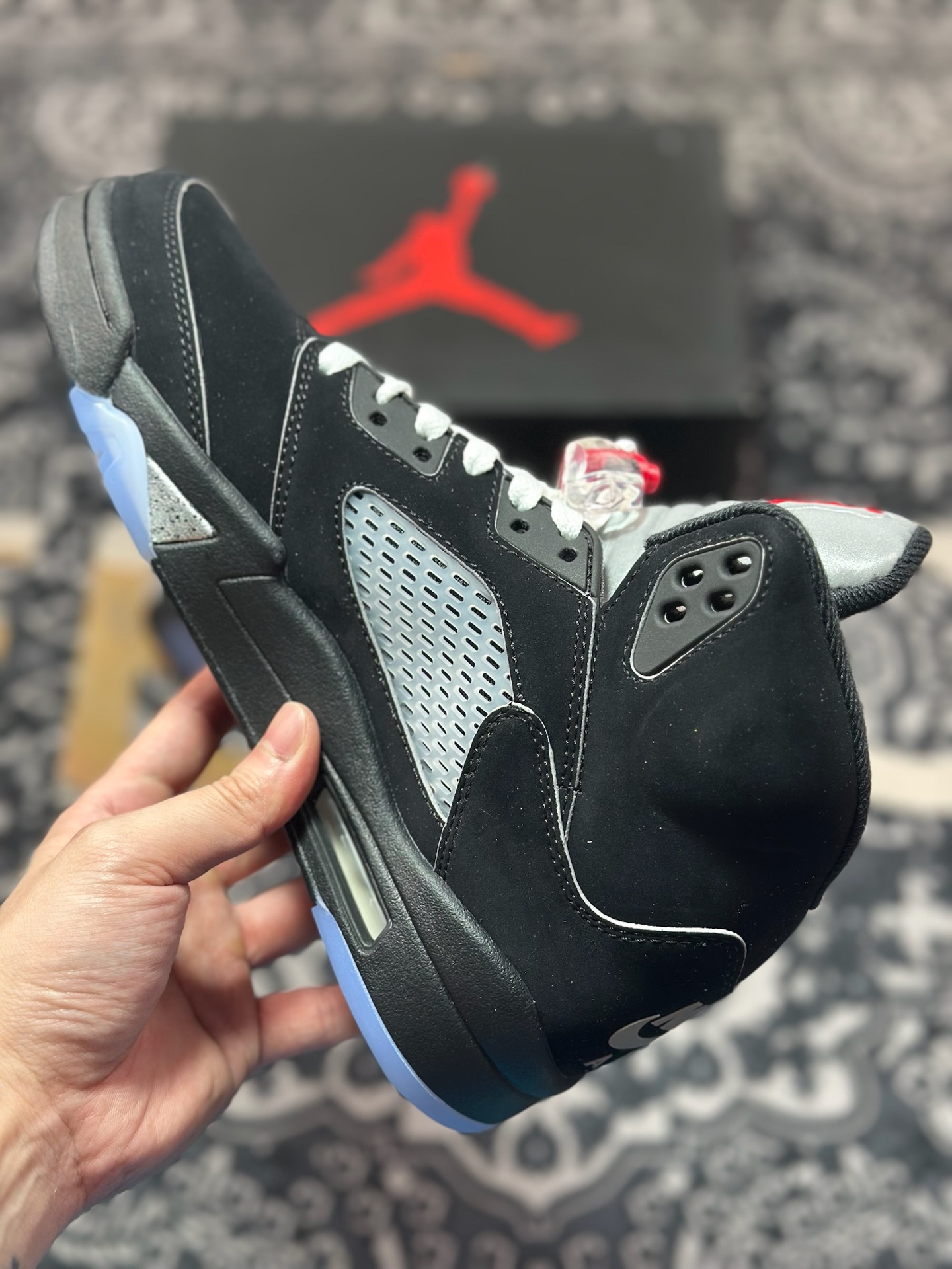 C1380 原装级别 Nike Air Jordan 5 OG ”Grape” 黑银 HF3975-001