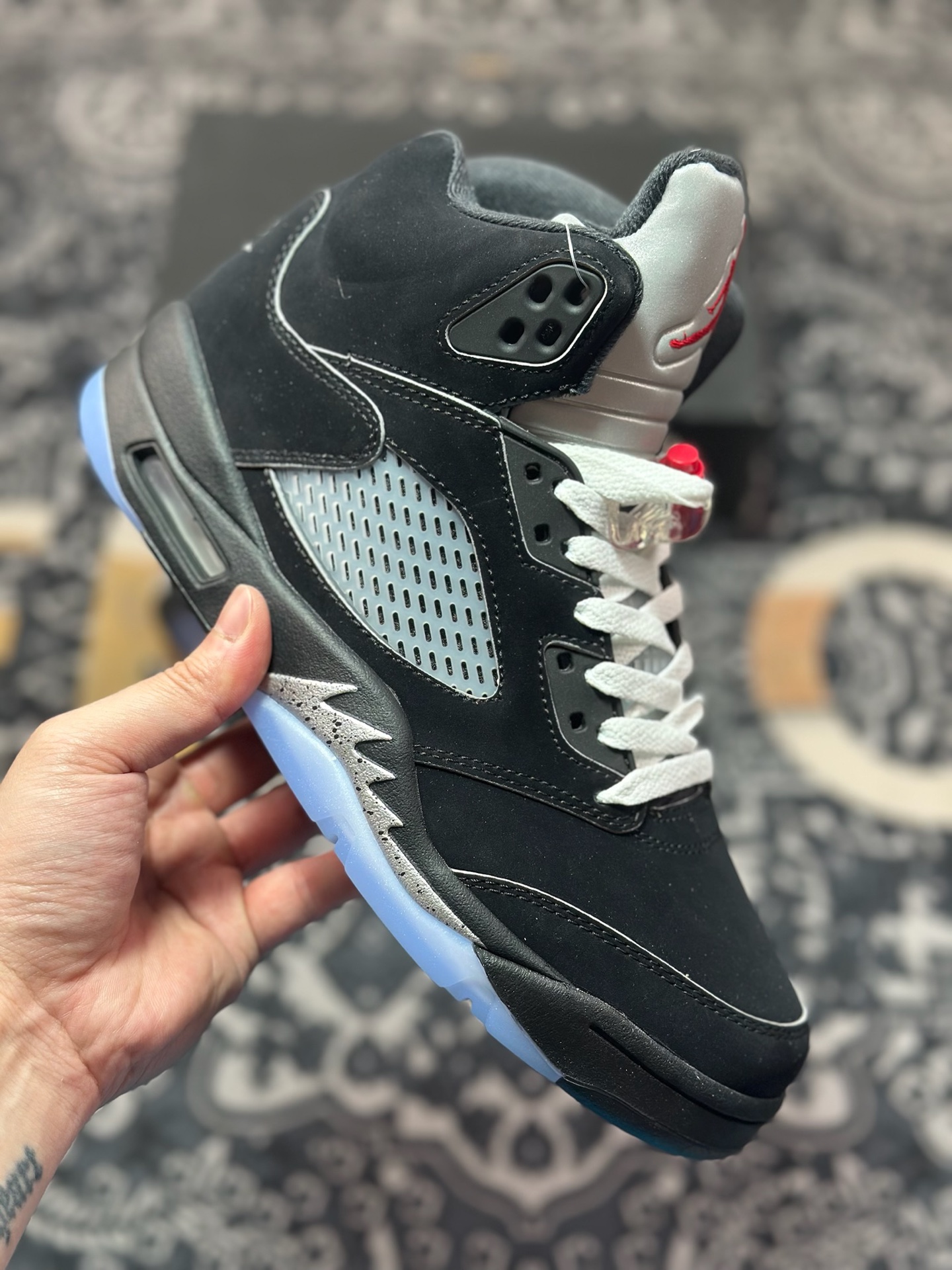 C1380 原装级别 Nike Air Jordan 5 OG ”Grape” 黑银 HF3975-001