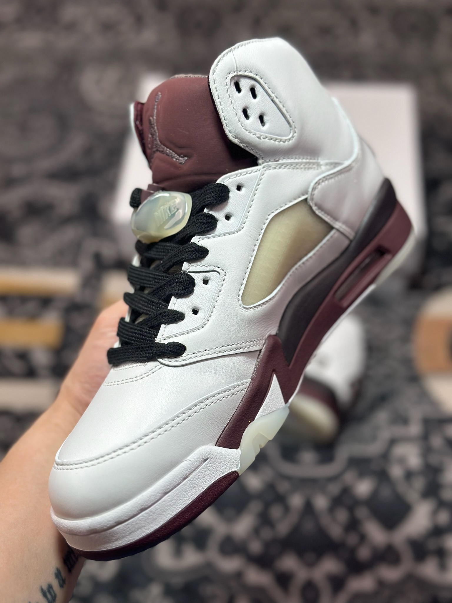C1380 原装级别 Nike Air Jordan 5 OG ”Grape” 白酒红 IB1528-100