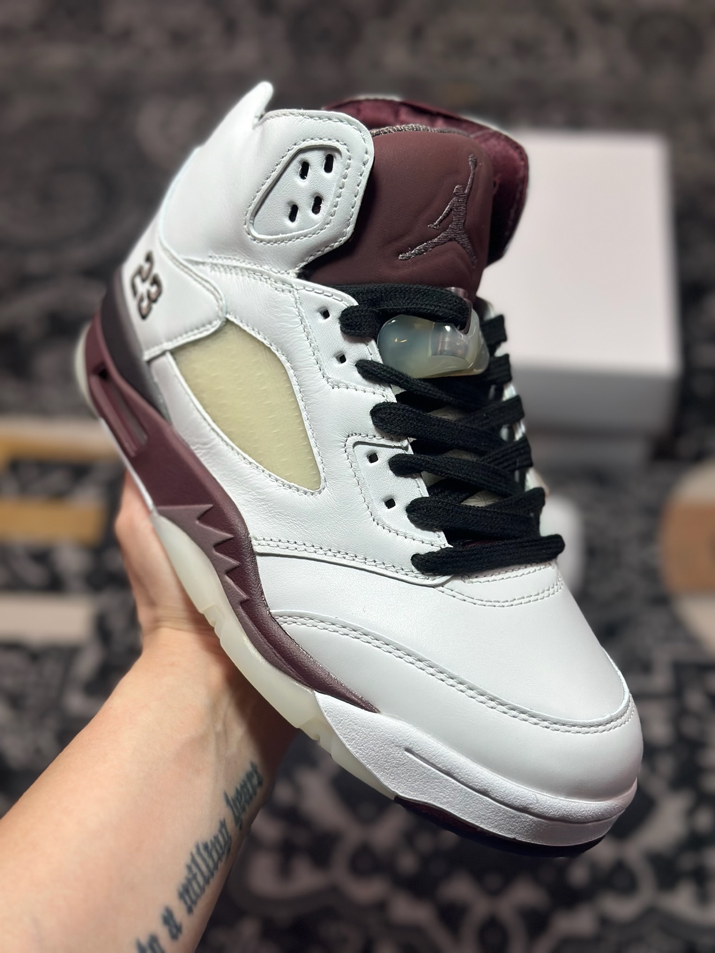 C1380 原装级别 Nike Air Jordan 5 OG ”Grape” 白酒红 IB1528-100