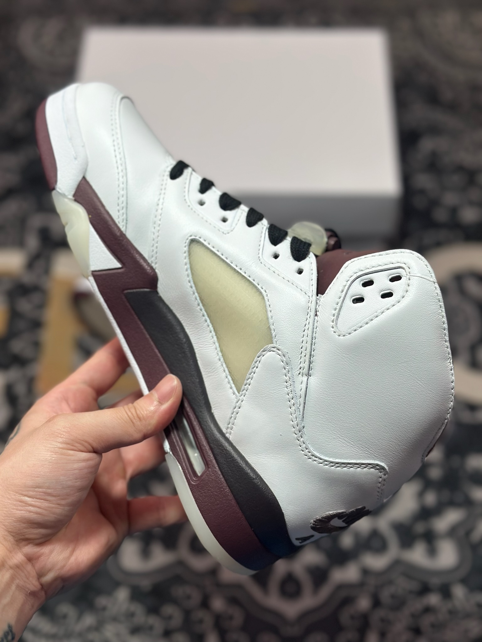 C1380 原装级别 Nike Air Jordan 5 OG ”Grape” 白酒红 IB1528-100