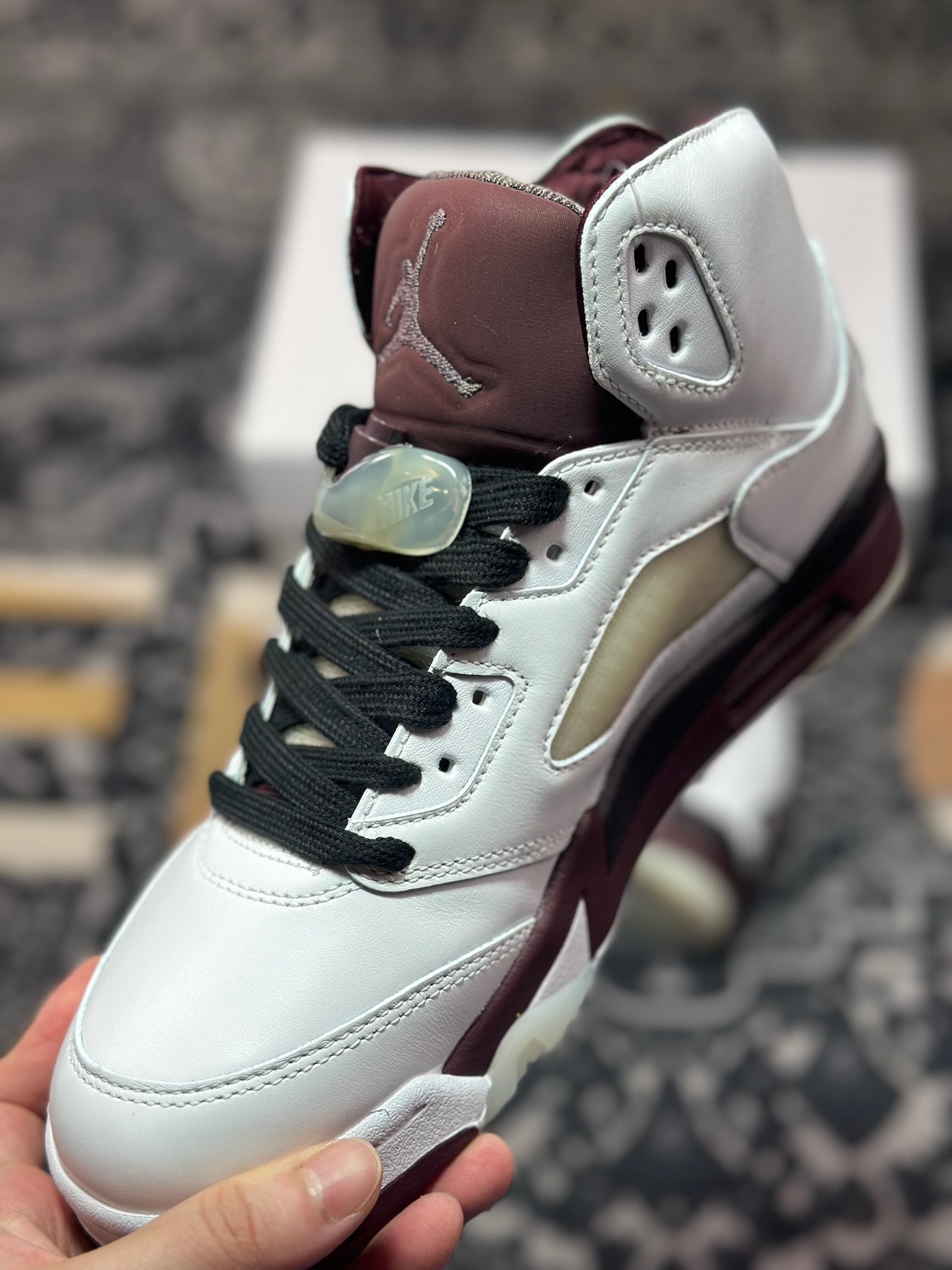 C1380 原装级别 Nike Air Jordan 5 OG ”Grape” 白酒红 IB1528-100