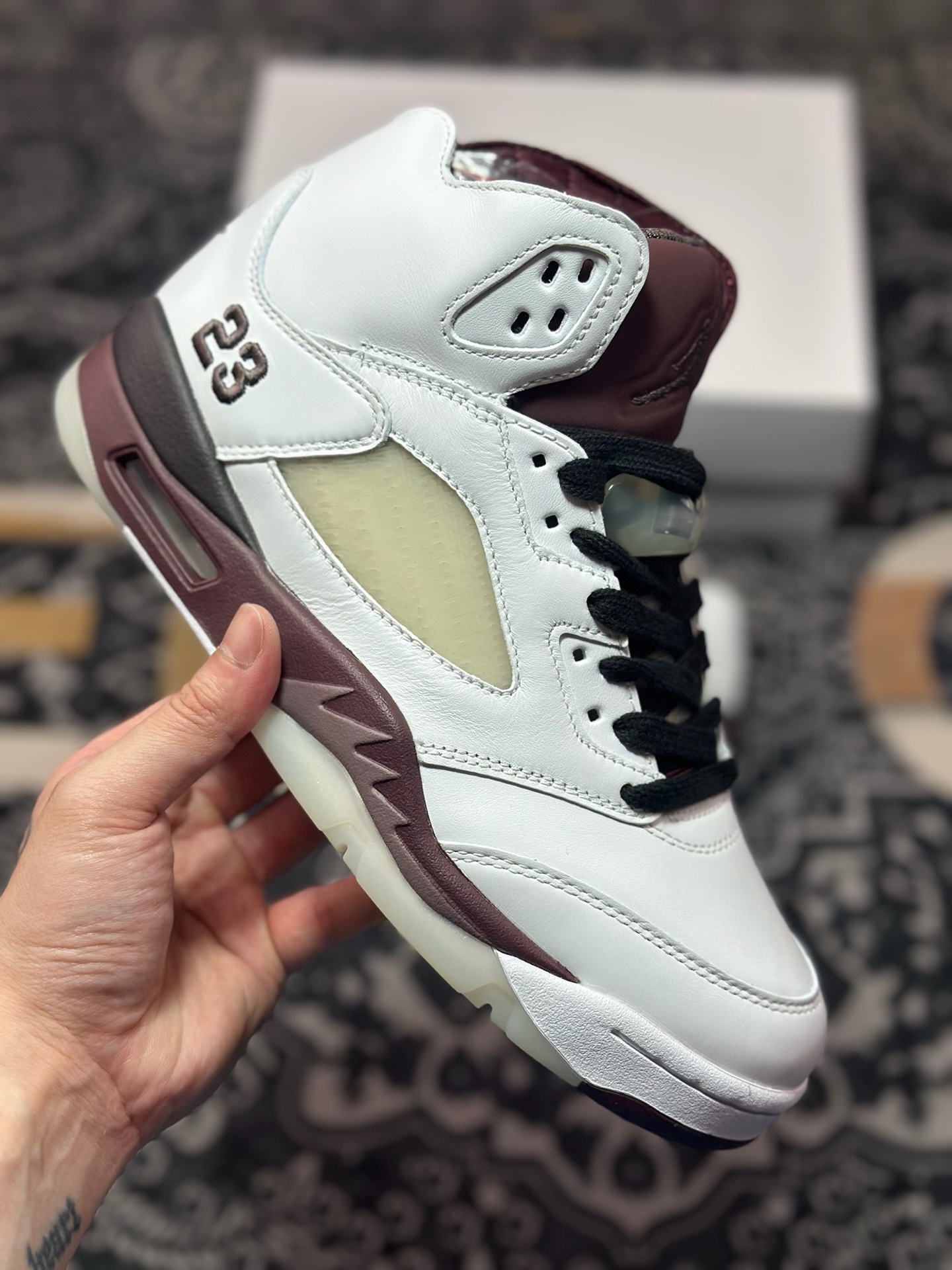 C1380 原装级别 Nike Air Jordan 5 OG ”Grape” 白酒红 IB1528-100