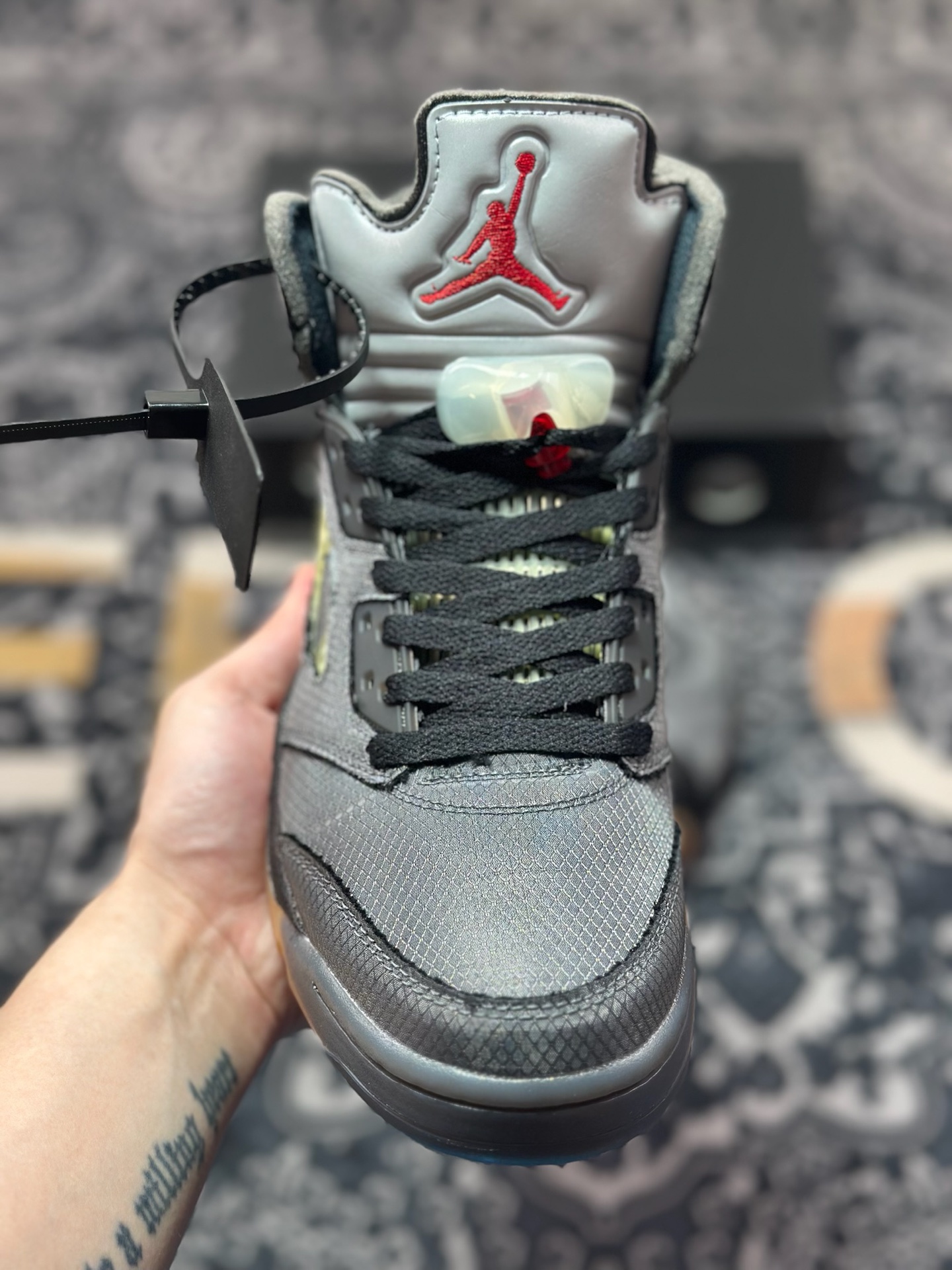 原厂级别 OFF-WHITE X Air Jordan 5 OW联名 黑蝉翼 CT8480-001