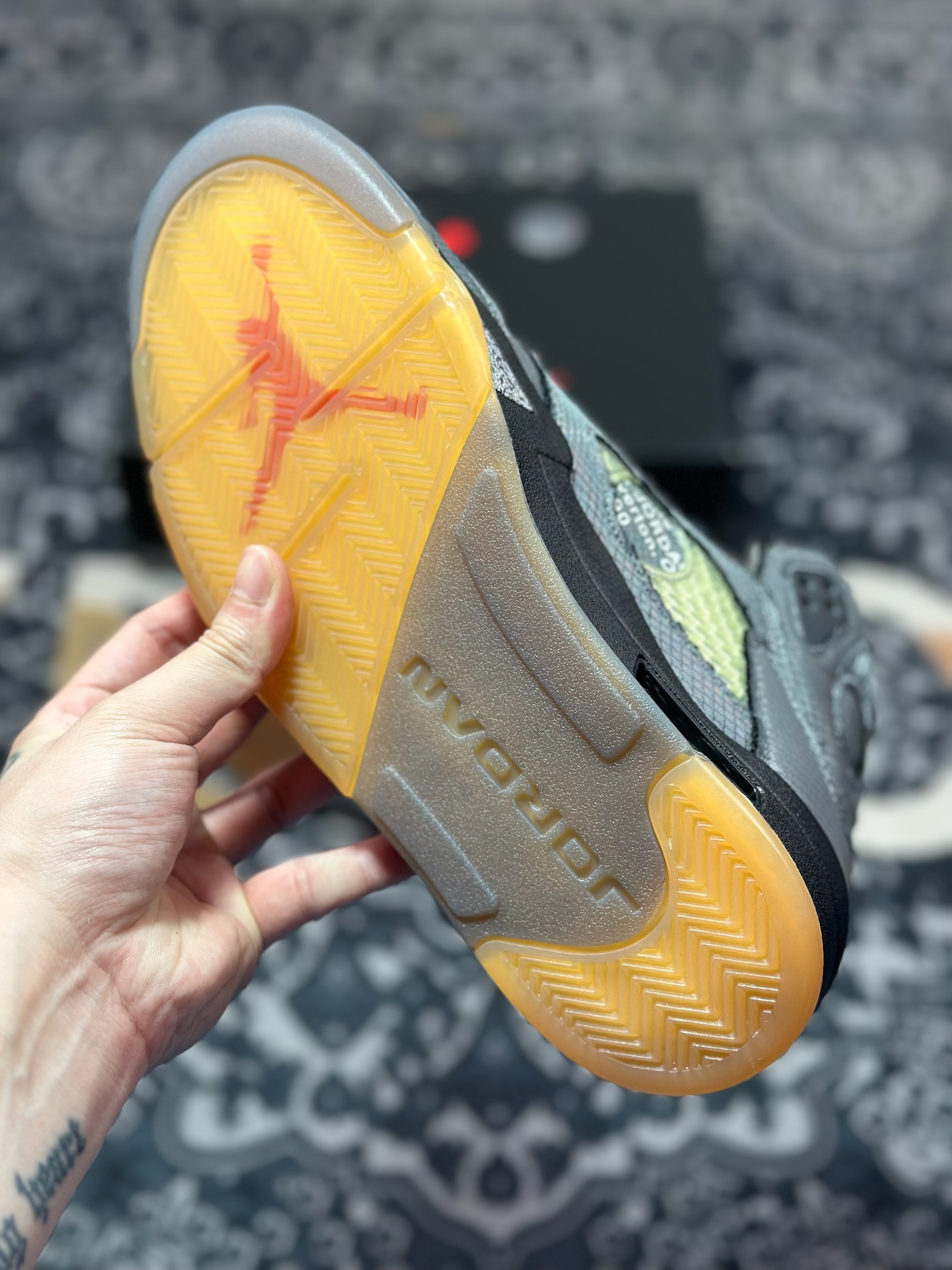 原厂级别 OFF-WHITE X Air Jordan 5 OW联名 黑蝉翼 CT8480-001