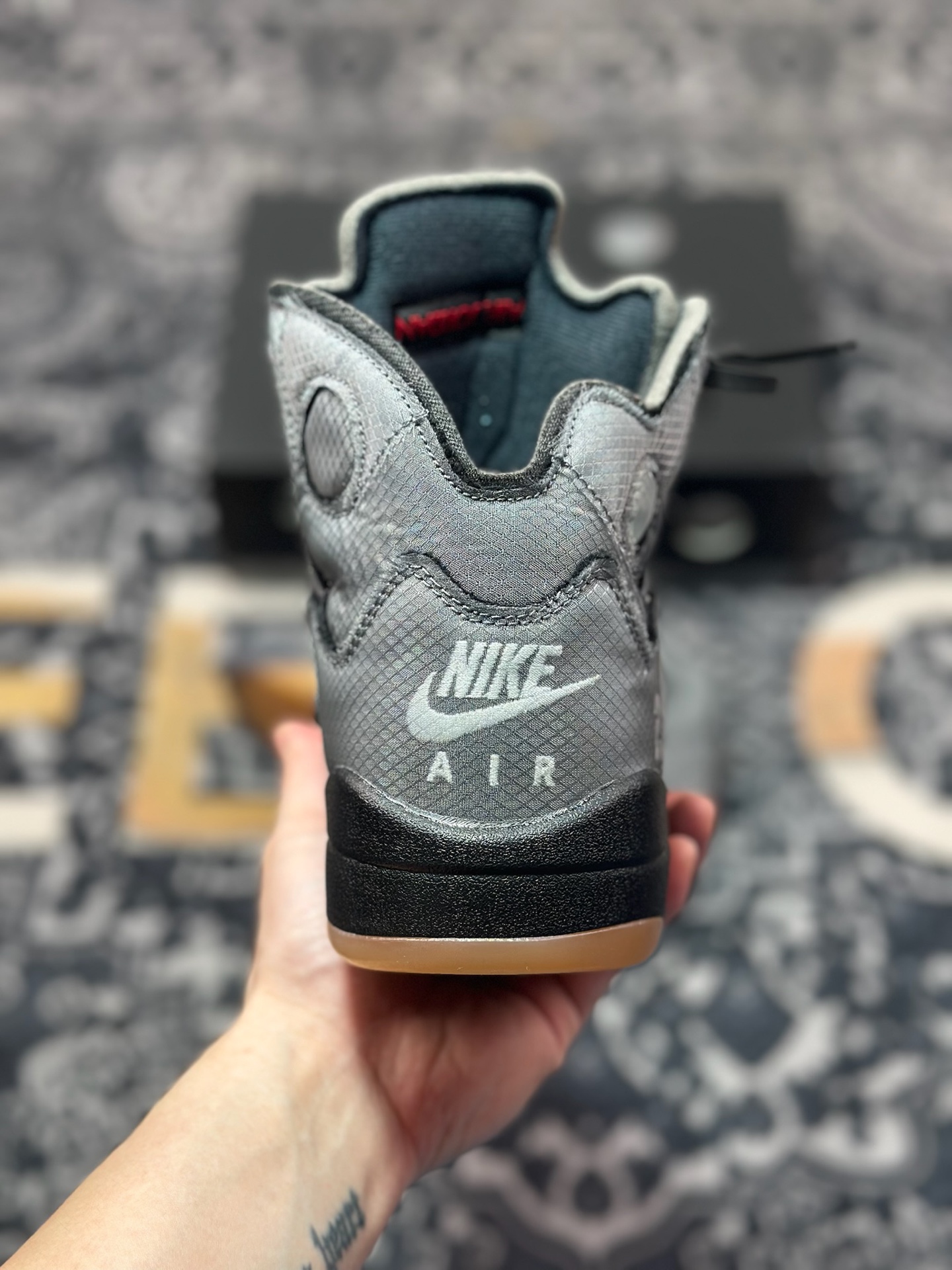 原厂级别 OFF-WHITE X Air Jordan 5 OW联名 黑蝉翼 CT8480-001