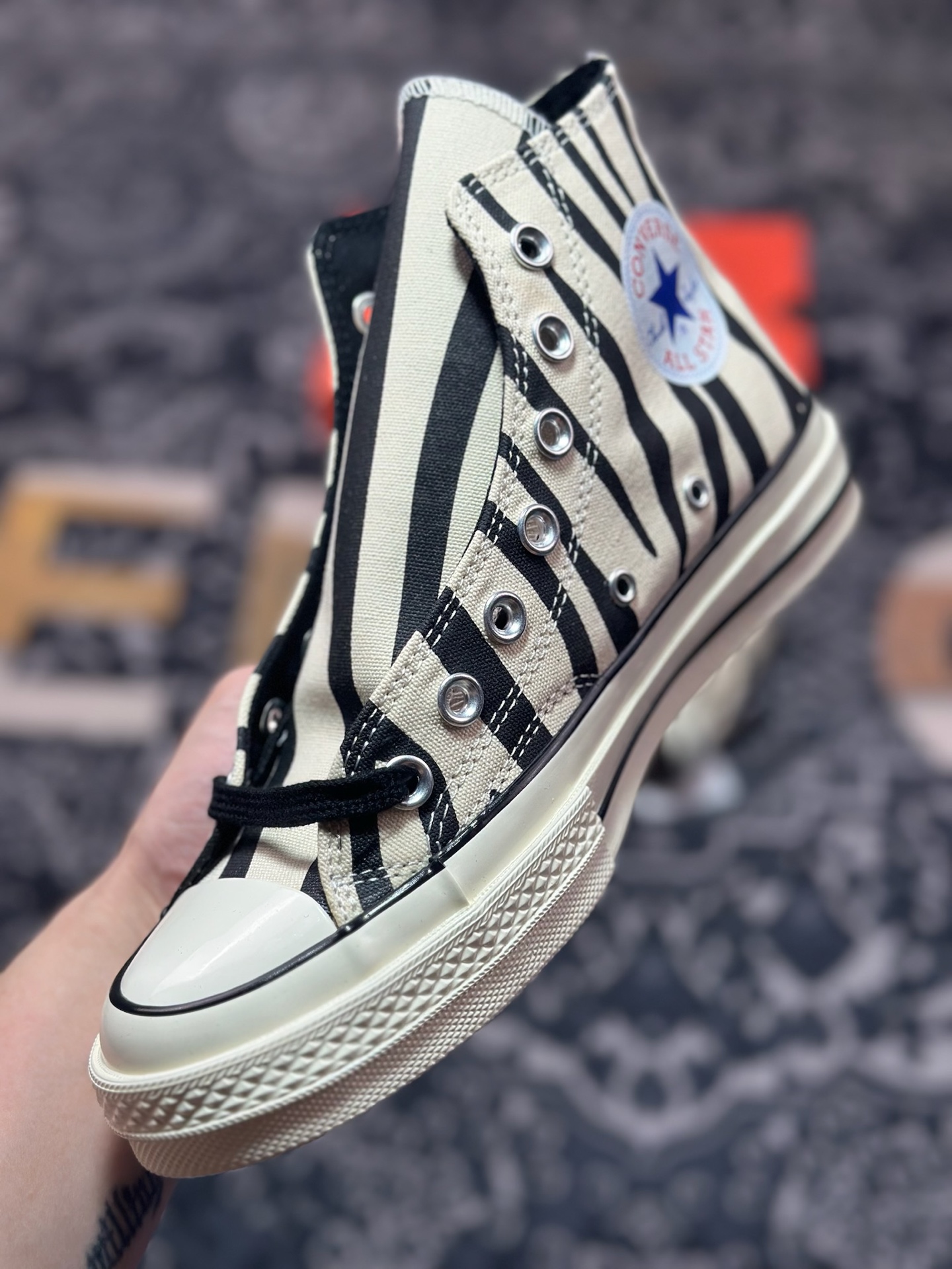 A2140 Converse Chuck 1970s 斑马纹 舒适防滑耐磨休闲硫化帆布鞋 163408c