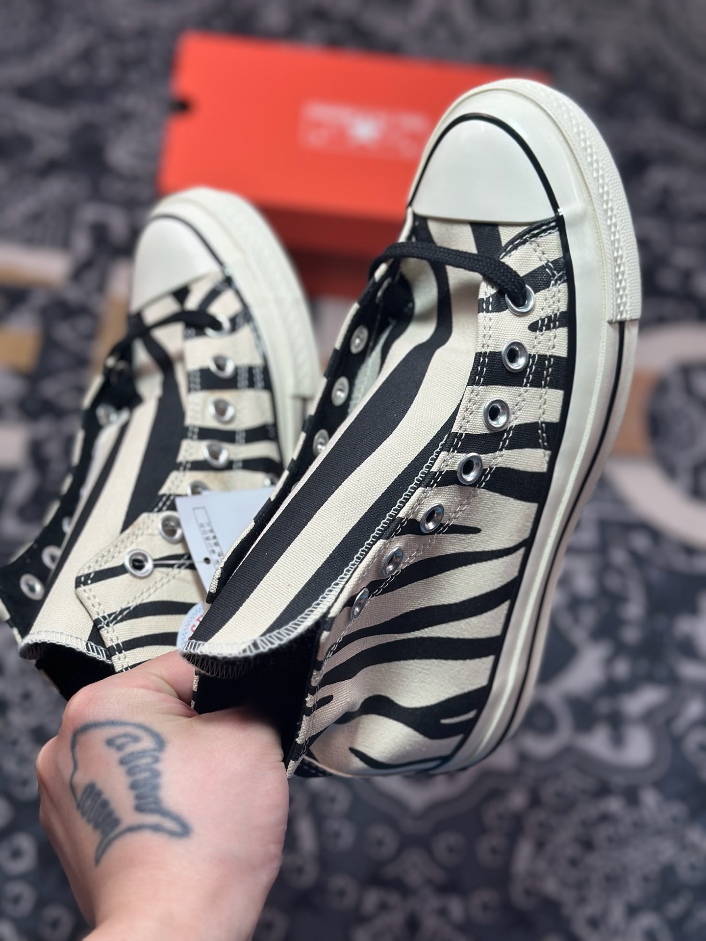 A2140 Converse Chuck 1970s 斑马纹 舒适防滑耐磨休闲硫化帆布鞋 163408c