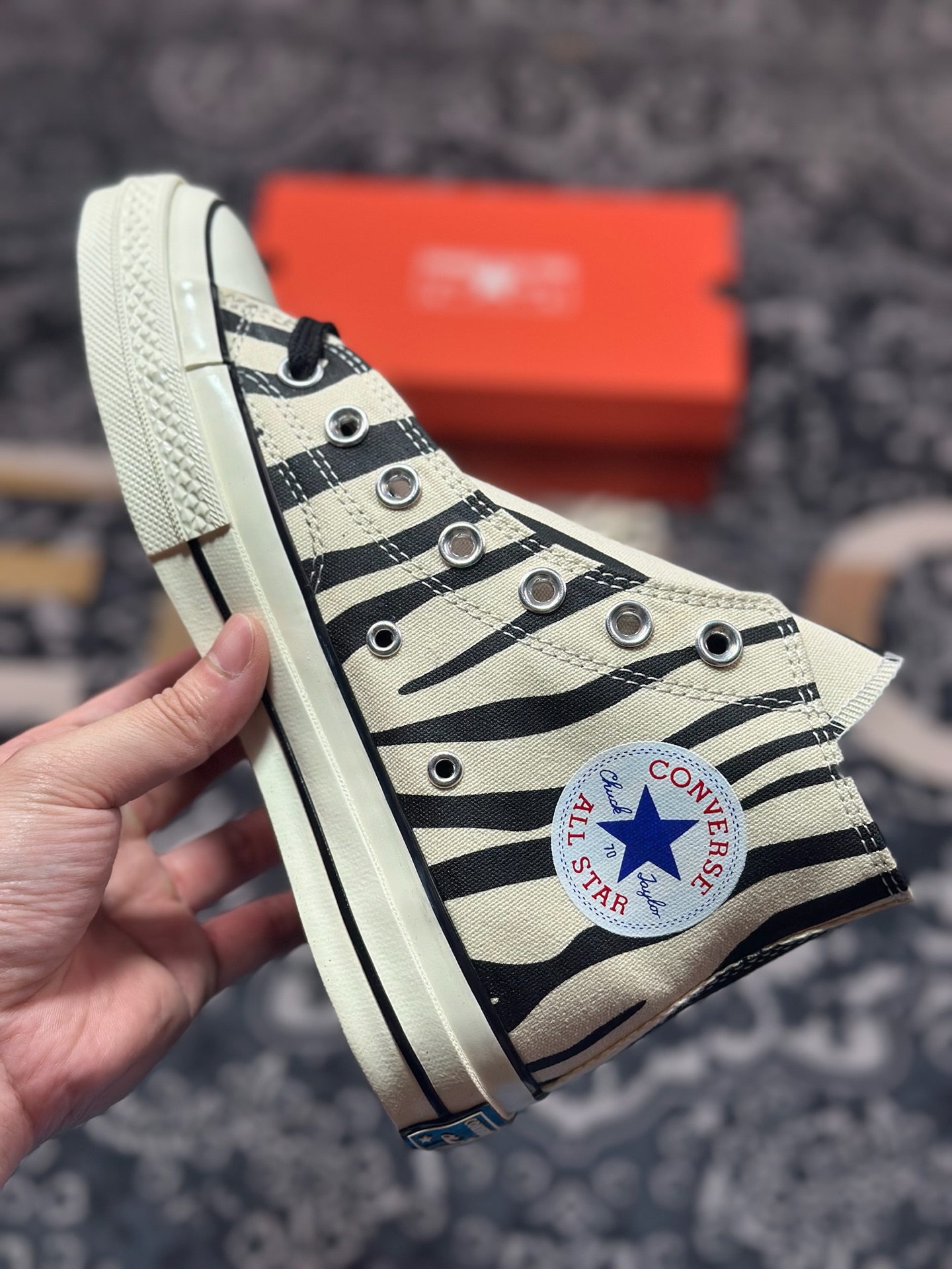 A2140 Converse Chuck 1970s 斑马纹 舒适防滑耐磨休闲硫化帆布鞋 163408c