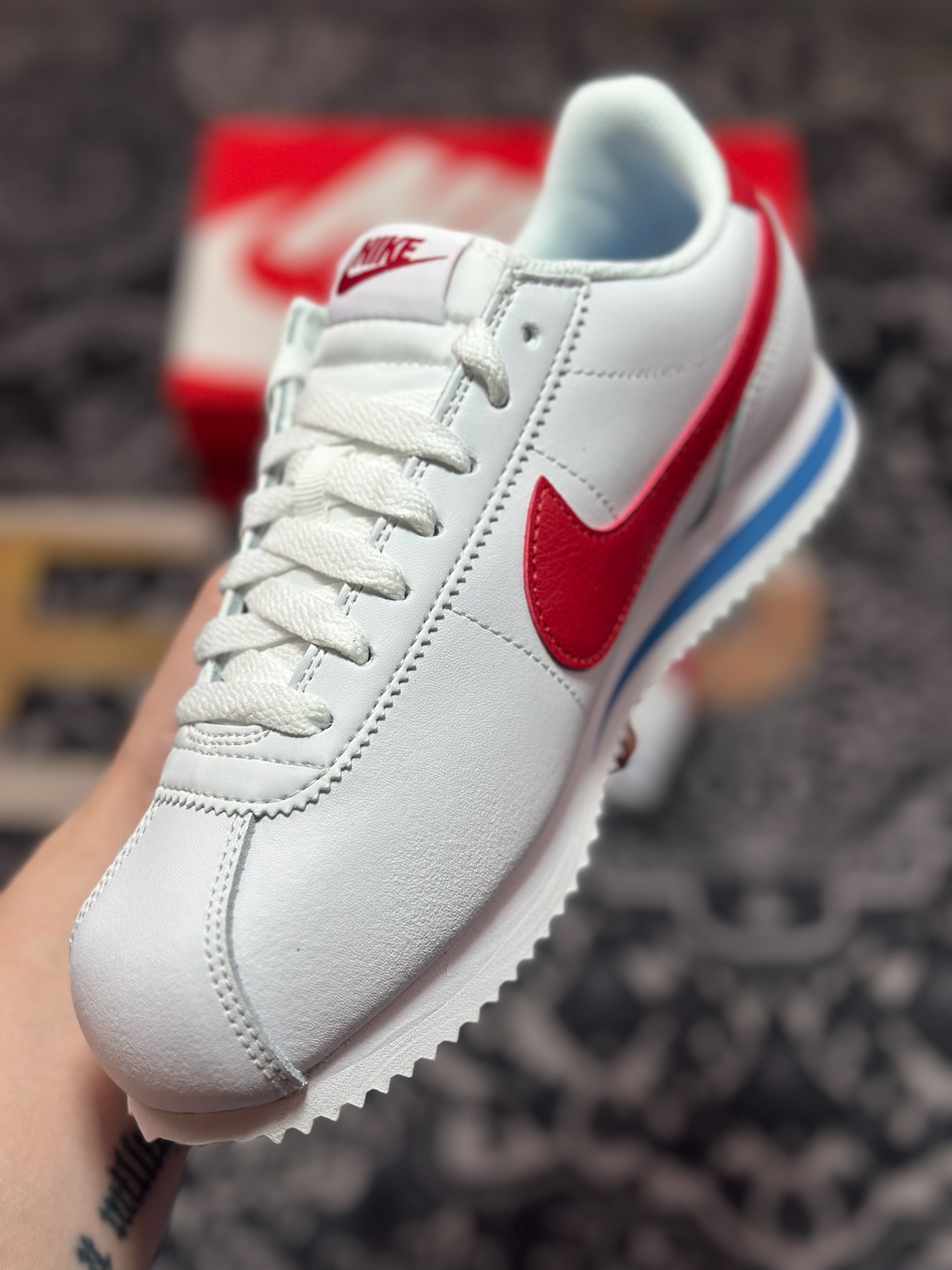 原装级别Nike Cortez Forrest Gump时尚舒适防滑耐磨 低帮跑步鞋 阿甘鞋 白红色 DM4044-108