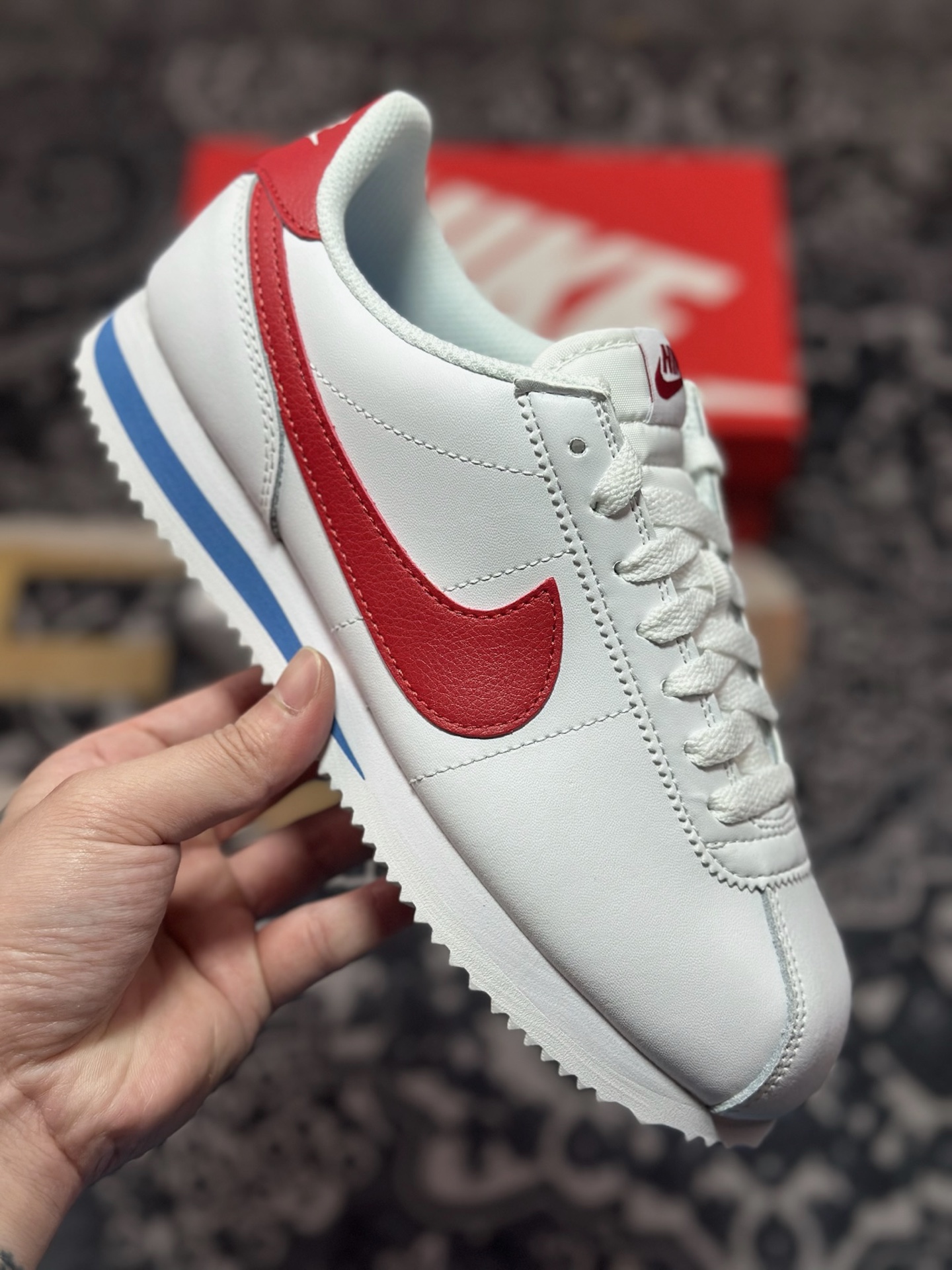 原装级别Nike Cortez Forrest Gump时尚舒适防滑耐磨 低帮跑步鞋 阿甘鞋 白红色 DM4044-108