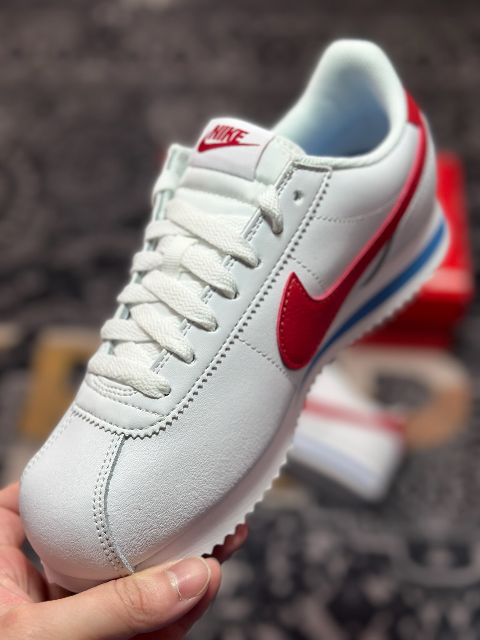 原装级别Nike Cortez Forrest Gump时尚舒适防滑耐磨 低帮跑步鞋 阿甘鞋 白红色 DM4044-108