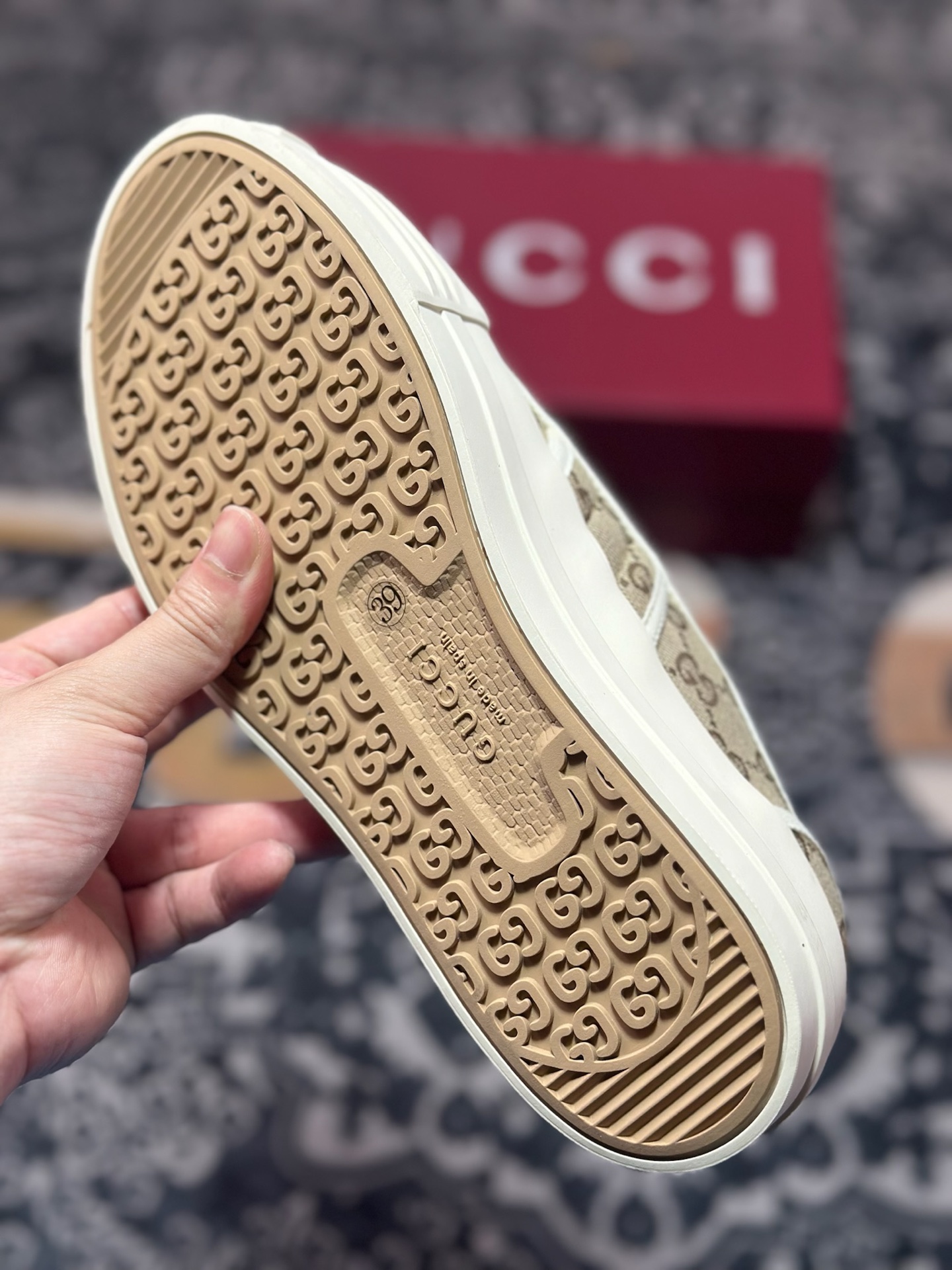 C0350 古驰Gucci Chunky Sneaker 1977厚底系列低帮运动板鞋“帆布乌木棕GG帆布”816879 FABZZ 9143