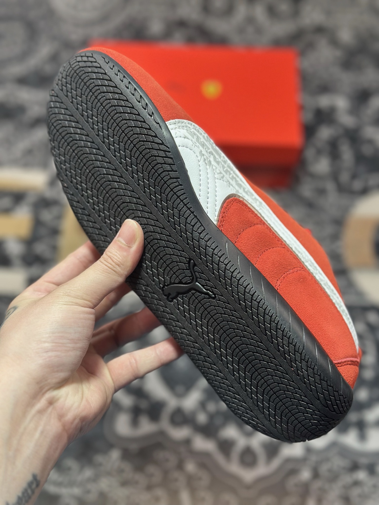 优选 原装级别 Ferrari x Puma Speedcet 红白色 联名彪马低帮复古运动休闲赛车跑鞋 309180-01