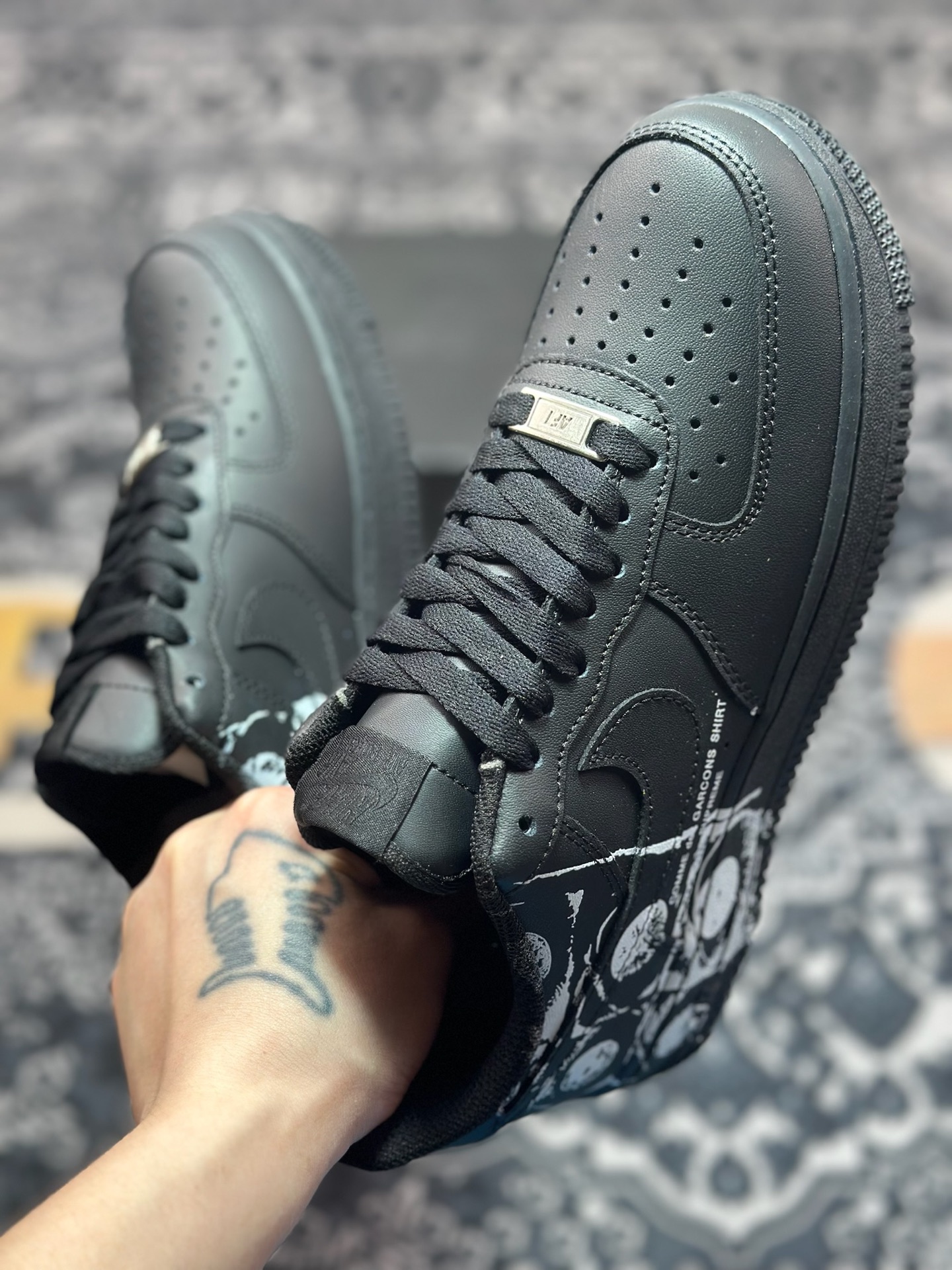 原装级别 Comme Des Garcons x Nike Air Force 1 Low CDG联名 空军一号低帮休闲板鞋 923044-101