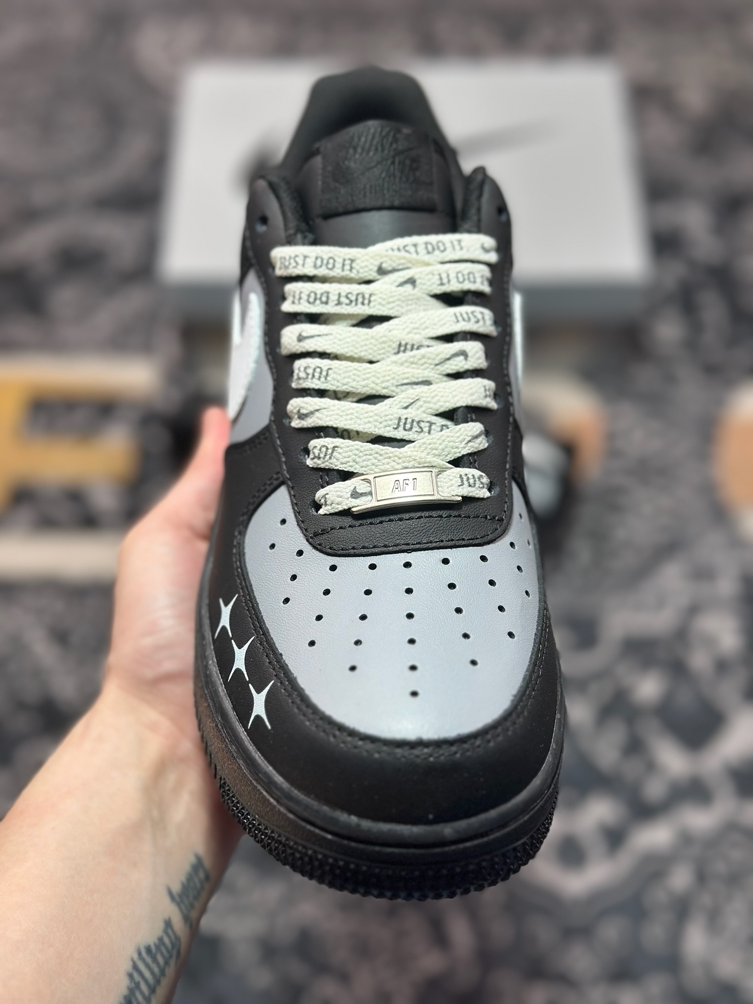 原装级别 Nike Air Force 1'07 Low 黑银克特 空军一号低帮休闲板鞋 ZH0316-085