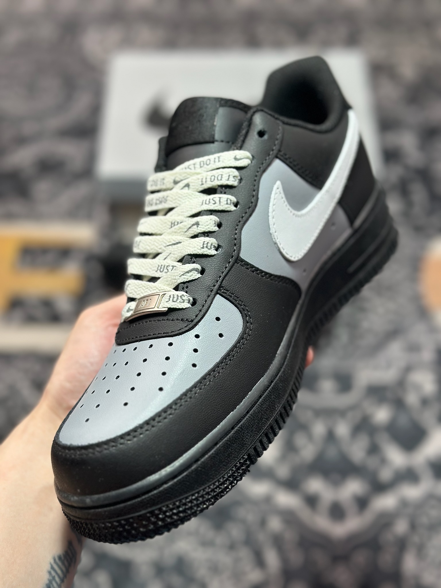 原装级别 Nike Air Force 1'07 Low 黑银克特 空军一号低帮休闲板鞋 ZH0316-085