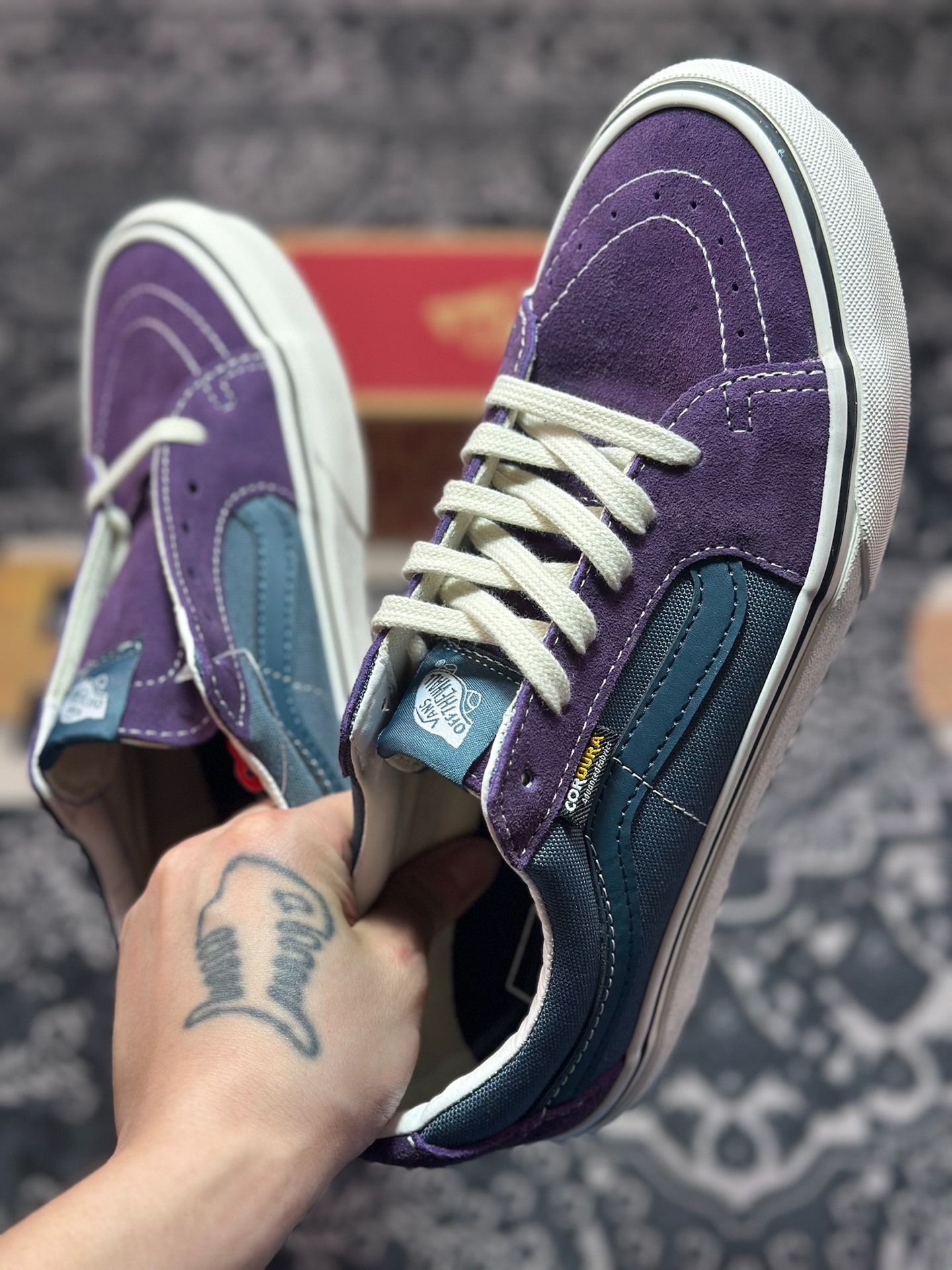 Vans SK8-Low 蓝紫拼接 全新一代 低帮硫化帆布鞋