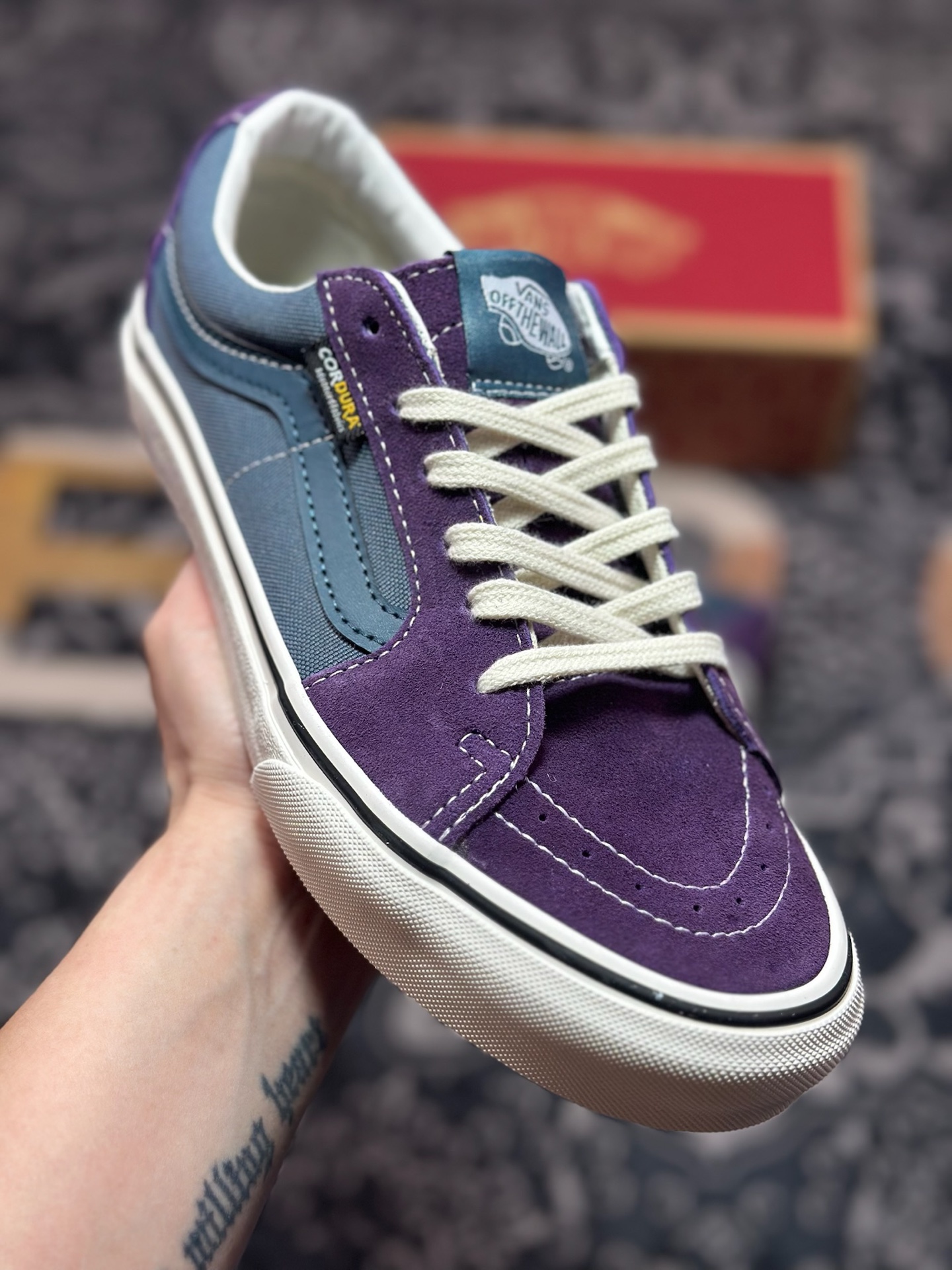 Vans SK8-Low 蓝紫拼接 全新一代 低帮硫化帆布鞋