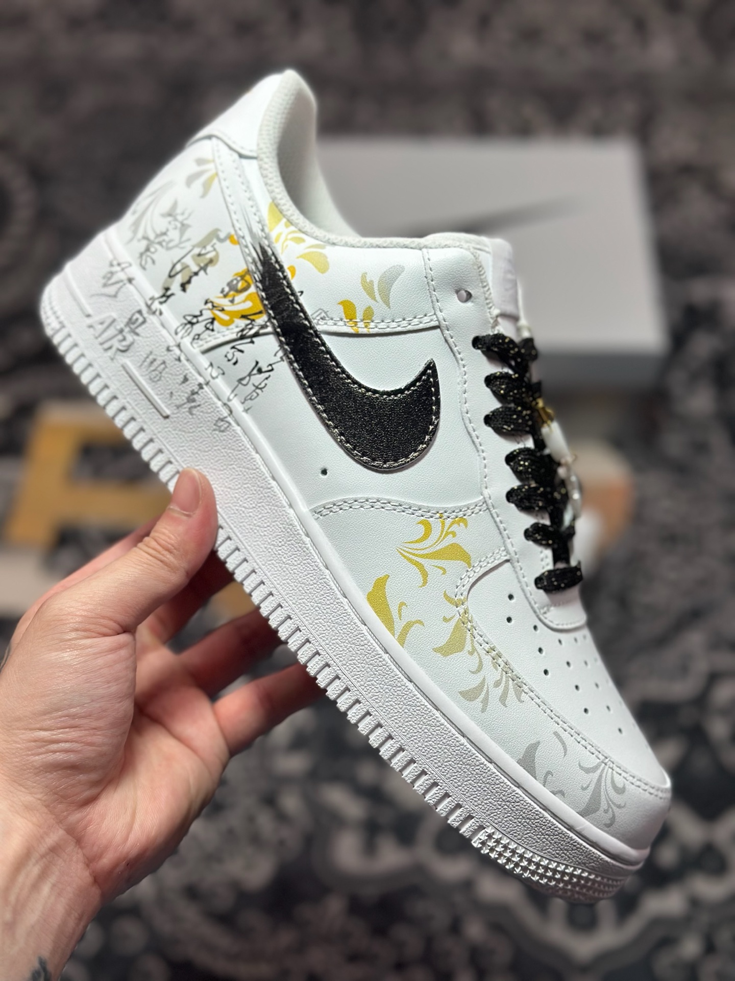 原装级别 Nike Air Force 1 Low 07 东篱醉 中国风 白黑 ZH0316-082