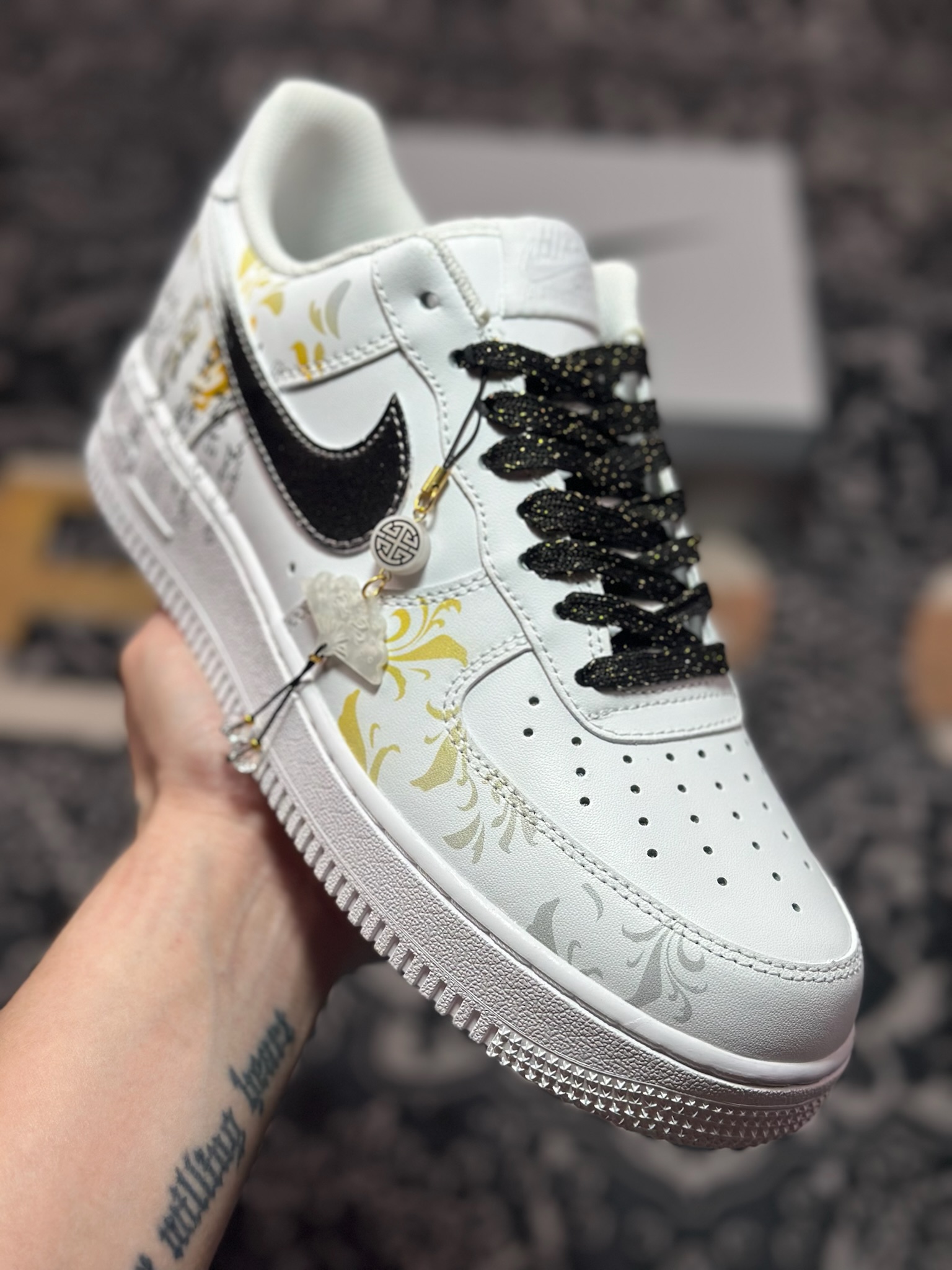 原装级别 Nike Air Force 1 Low 07 东篱醉 中国风 白黑 ZH0316-082