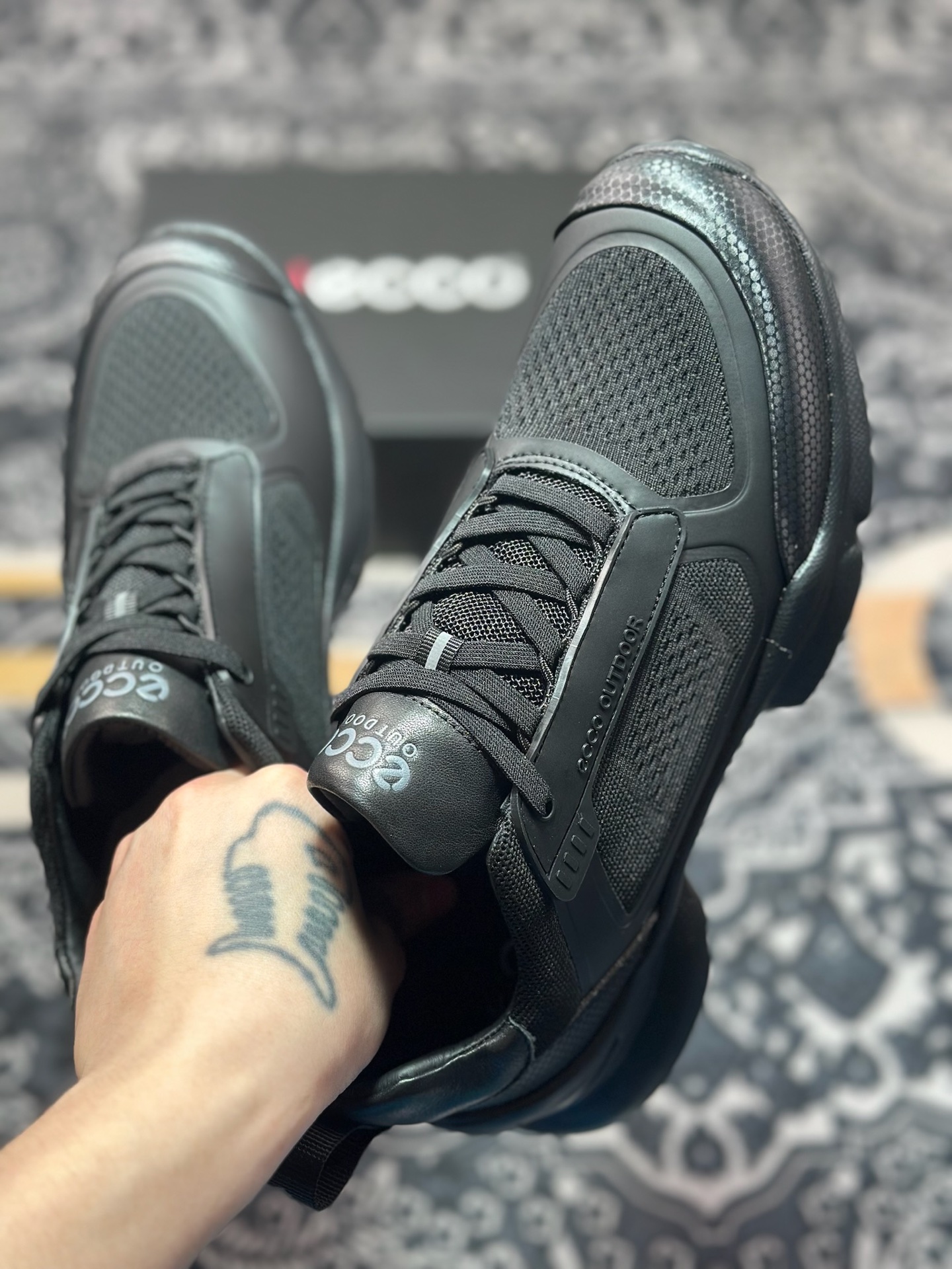 0 原装级别 ECCO爱步老爹鞋男士夏季新款 飞织网面百搭潮流户外运动鞋