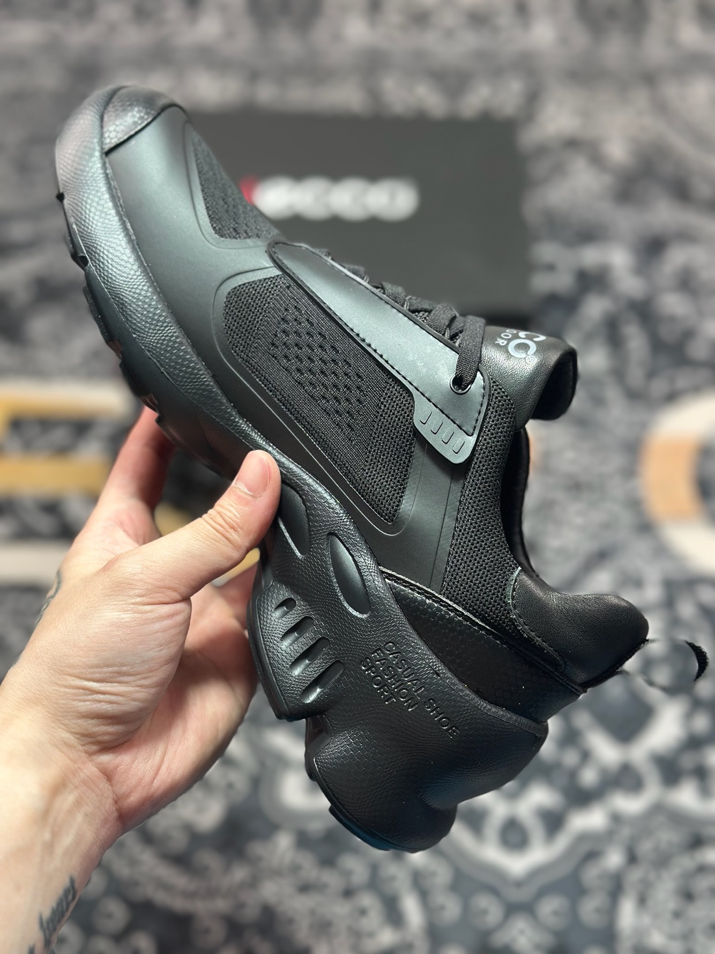 0 原装级别 ECCO爱步老爹鞋男士夏季新款 飞织网面百搭潮流户外运动鞋