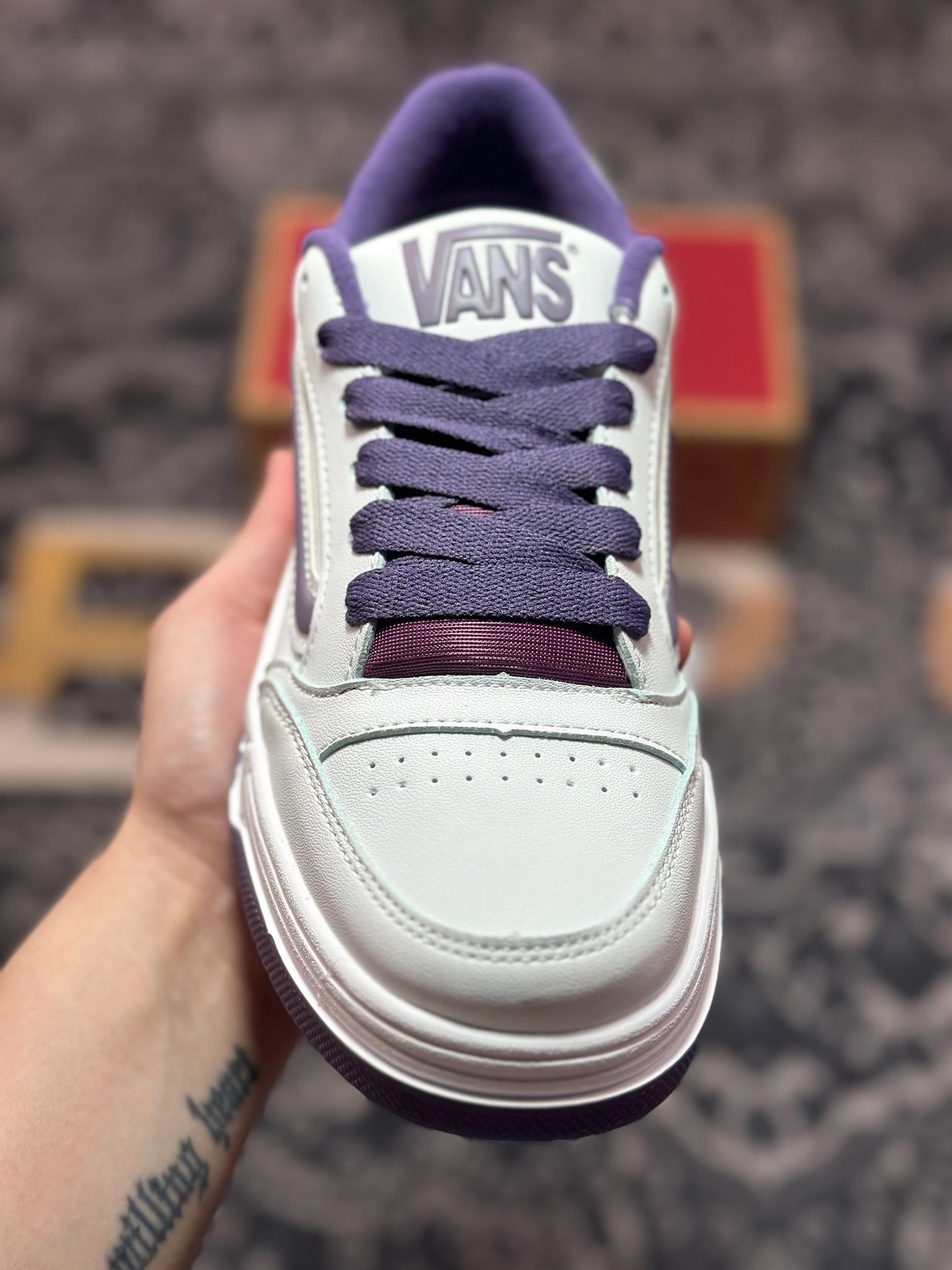 全新鞋型 Vans Hylane 白紫 范斯官方 美式复古休闲运动鞋 VN000D1JPRP