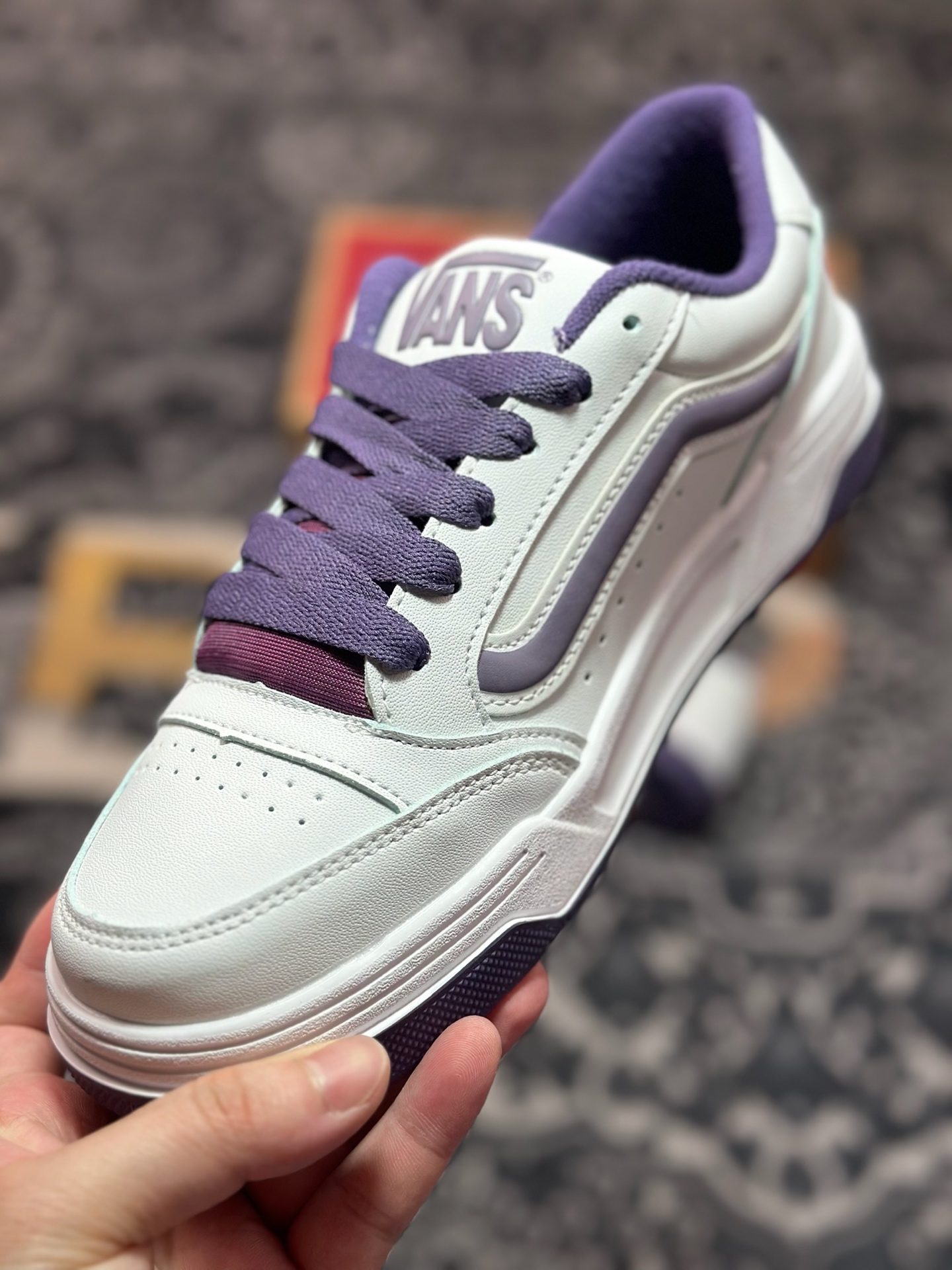 全新鞋型 Vans Hylane 白紫 范斯官方 美式复古休闲运动鞋 VN000D1JPRP