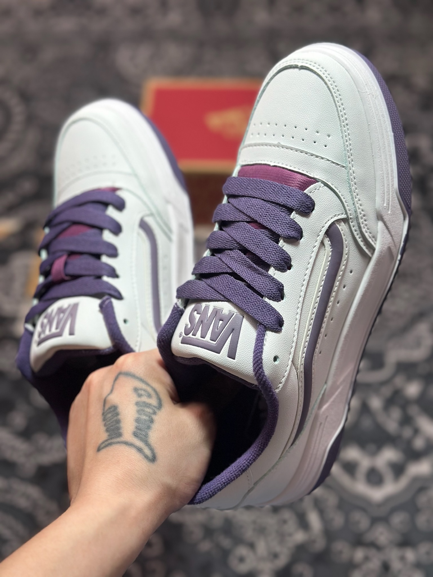 全新鞋型 Vans Hylane 白紫 范斯官方 美式复古休闲运动鞋 VN000D1JPRP