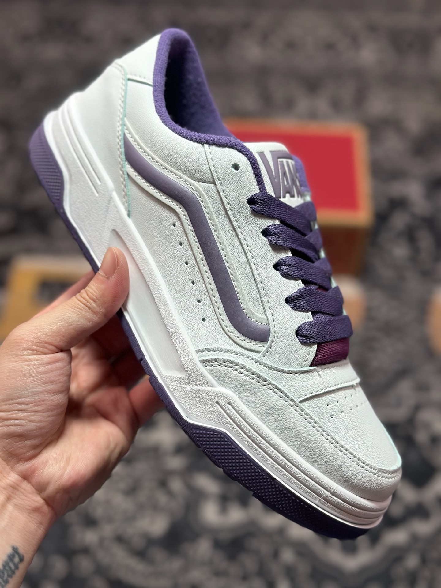 全新鞋型 Vans Hylane 白紫 范斯官方 美式复古休闲运动鞋 VN000D1JPRP
