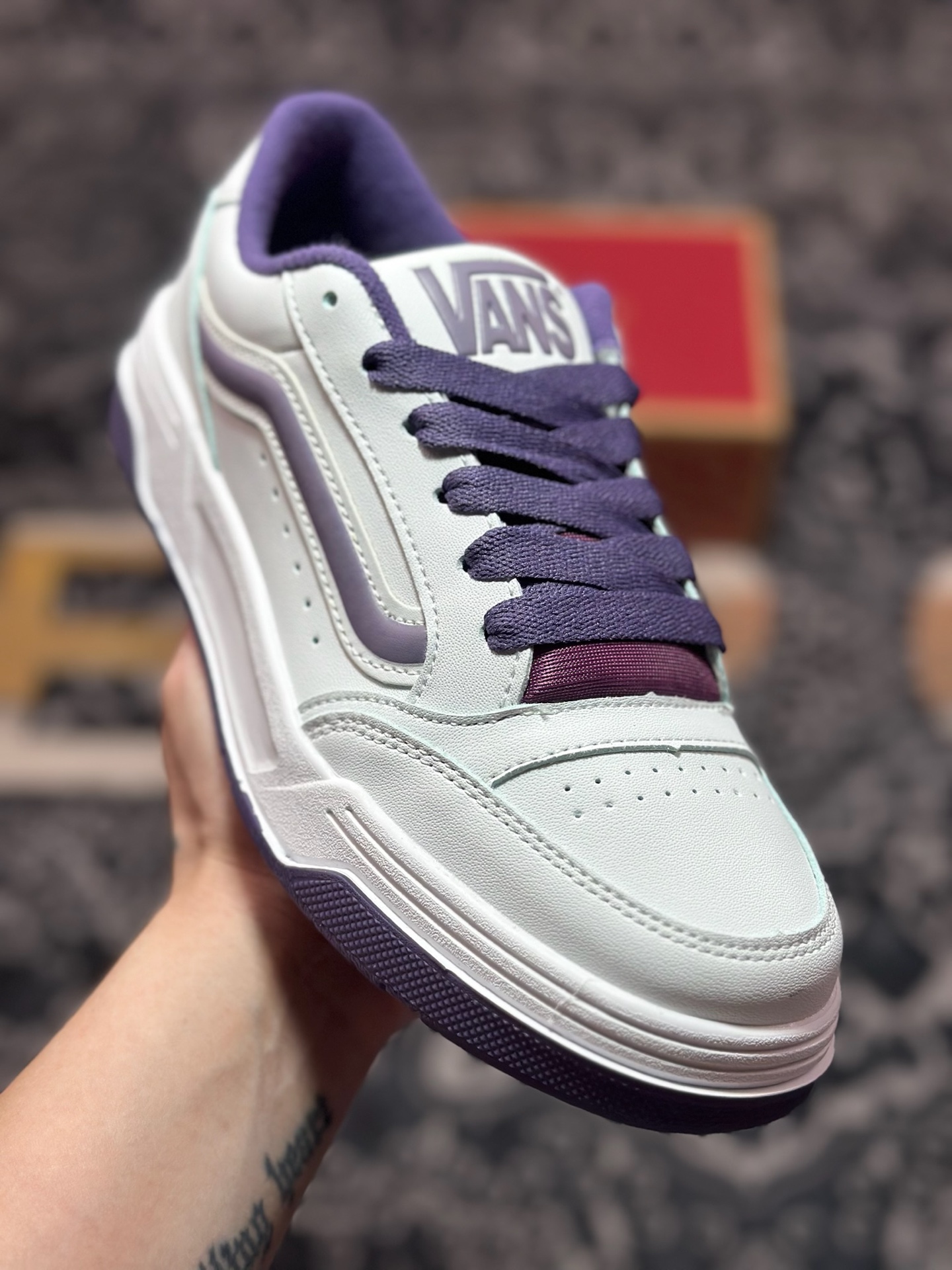 全新鞋型 Vans Hylane 白紫 范斯官方 美式复古休闲运动鞋 VN000D1JPRP