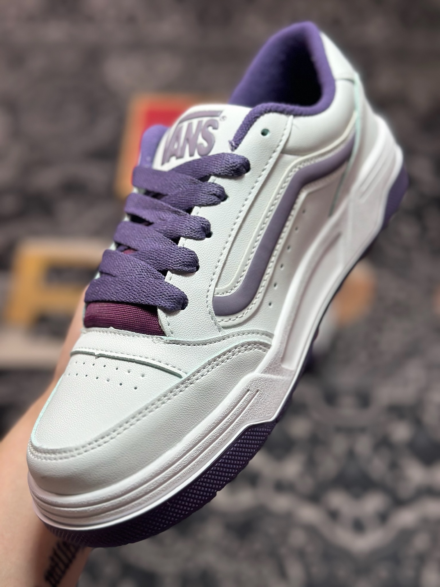 全新鞋型 Vans Hylane 白紫 范斯官方 美式复古休闲运动鞋 VN000D1JPRP