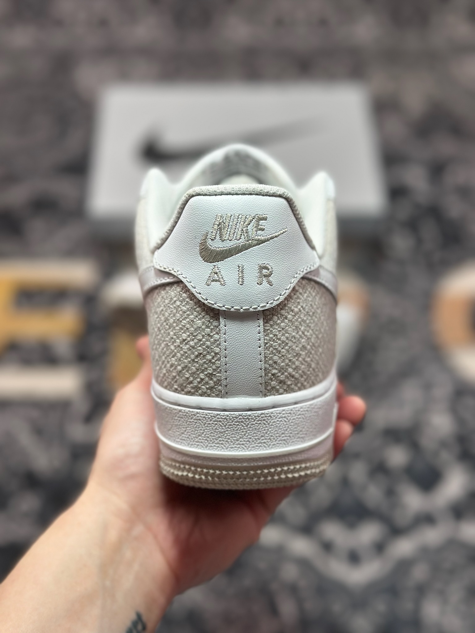 原装级别 定制球鞋Air Force 1 Low 牛仔布小钩灰白涂鸦 经典休闲运动板鞋  ZH0316-092